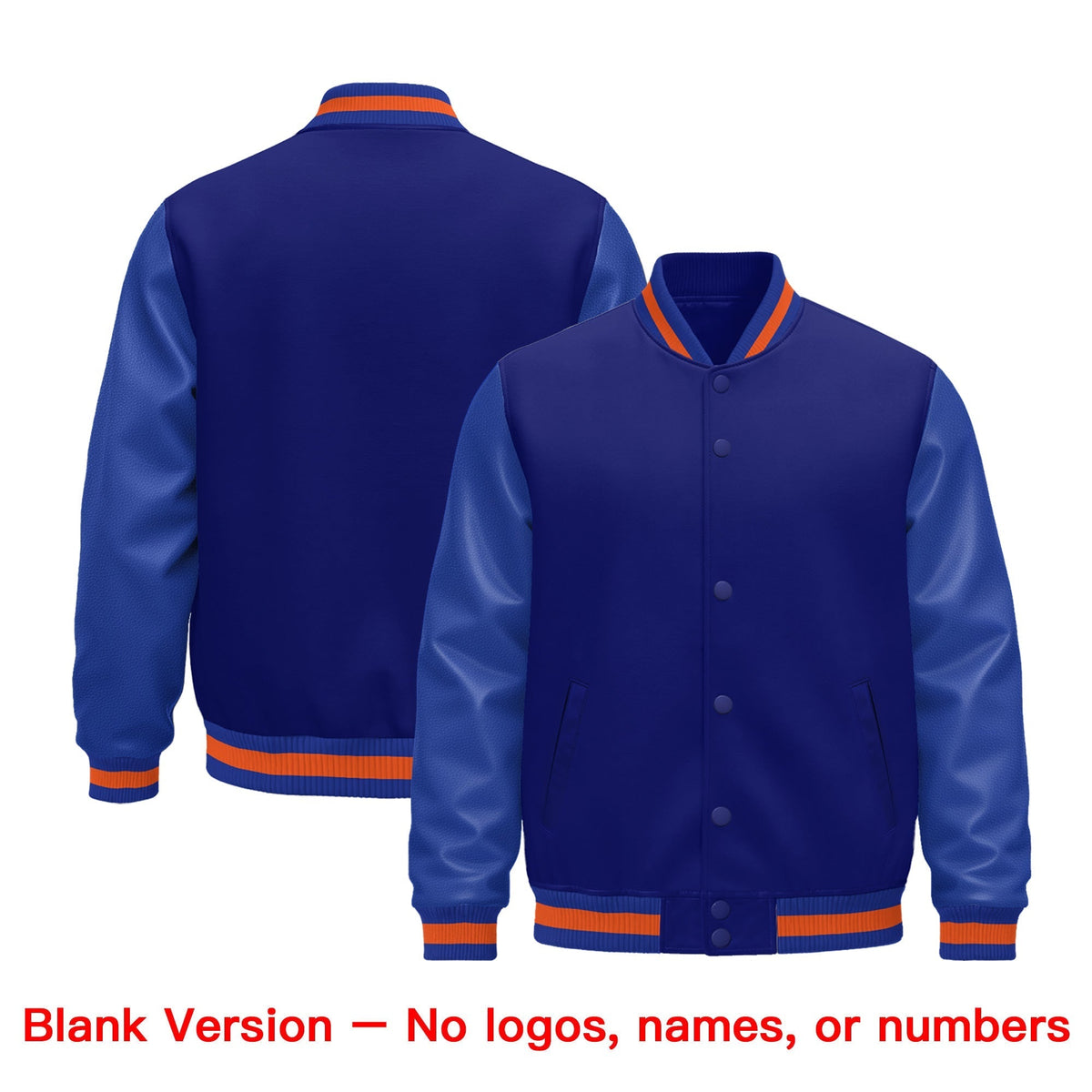 Custom Royal Blue White Classic Style Leather Sleeves Wrinkle-Resistant Jacket| KXKSHOP