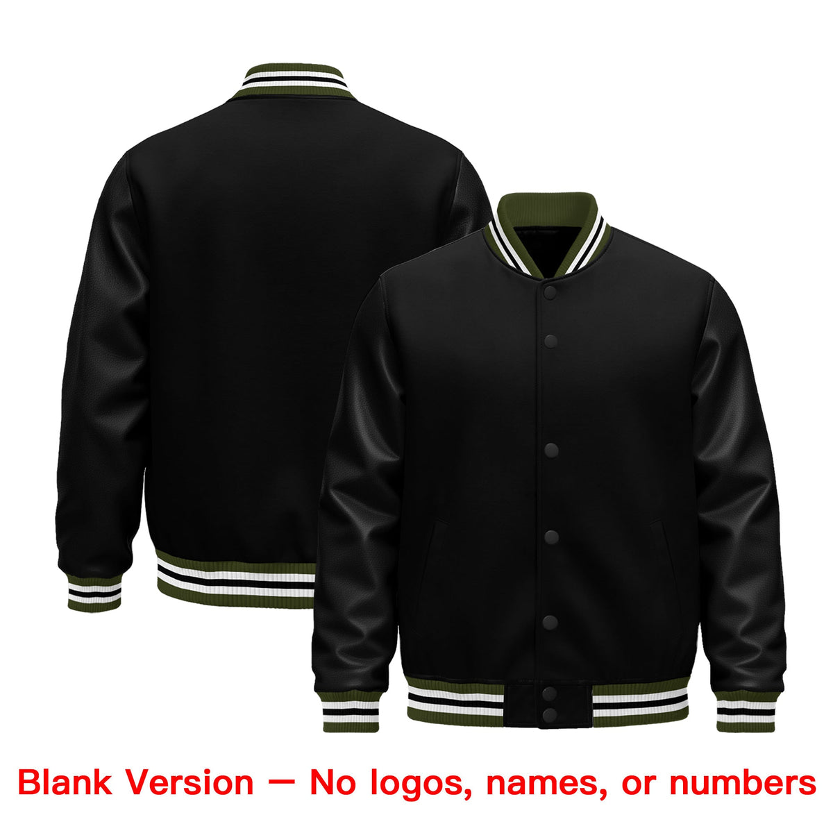 Custom Black White Classic Style Leather Sleeves Wrinkle-Resistant Jacket| KXKSHOP
