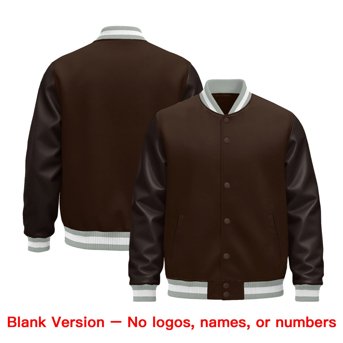 Custom Brown Gray White Classic Style Leather Sleeves Wrinkle-Resistant Jacket| KXKSHOP