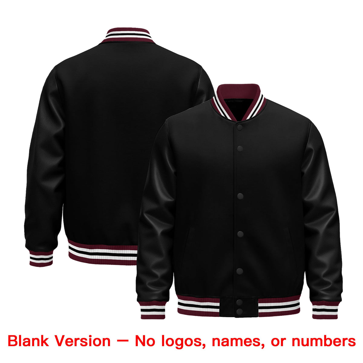 Custom Black Cream Classic Style Leather Sleeves Wrinkle-Resistant Jacket| KXKSHOP