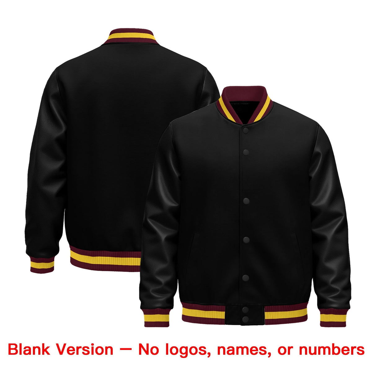 Custom Black yellow Classic Style Leather Sleeves Wrinkle-Resistant Jacket| KXKSHOP