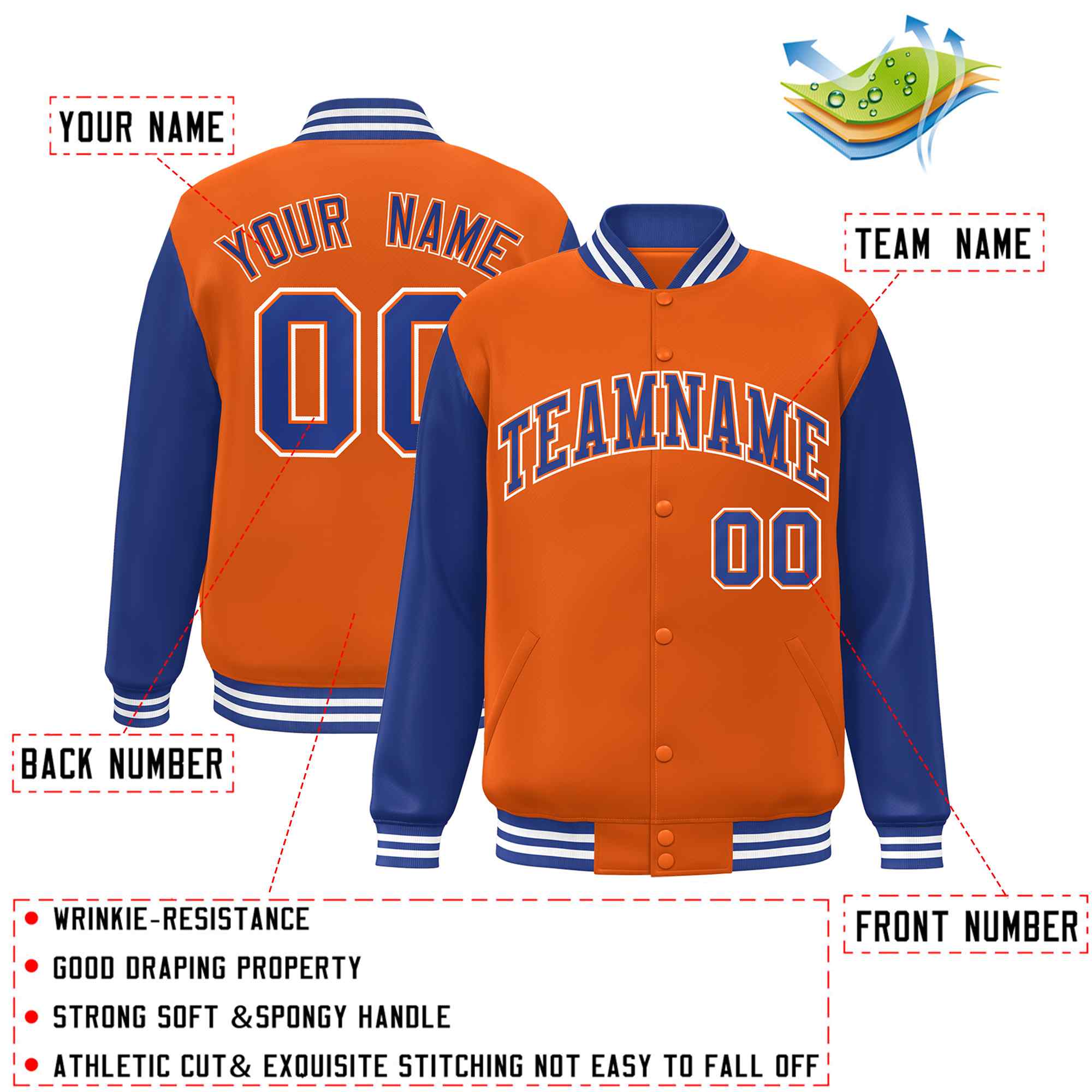 Custom Green White Raglan Sleeves Varsity Full-Snap Letterman Jacket | KXKSHOP