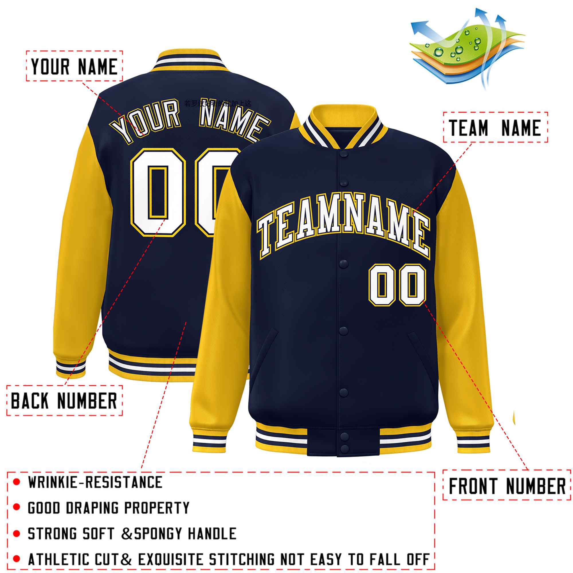 Custom Green White Raglan Sleeves Varsity Full-Snap Letterman Jacket | KXKSHOP