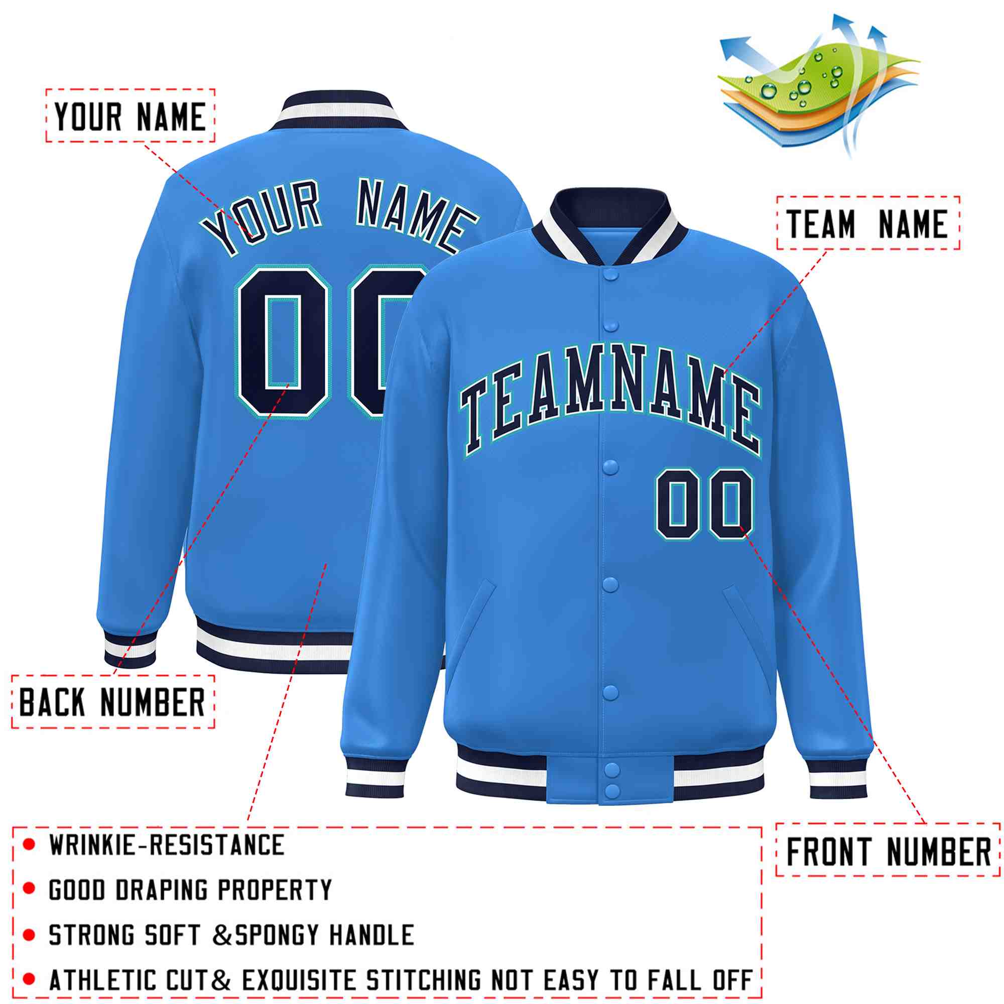 Custom White Black-Gray Classic Style Varsity Full-Snap Letterman Jacket | KXKSHOP