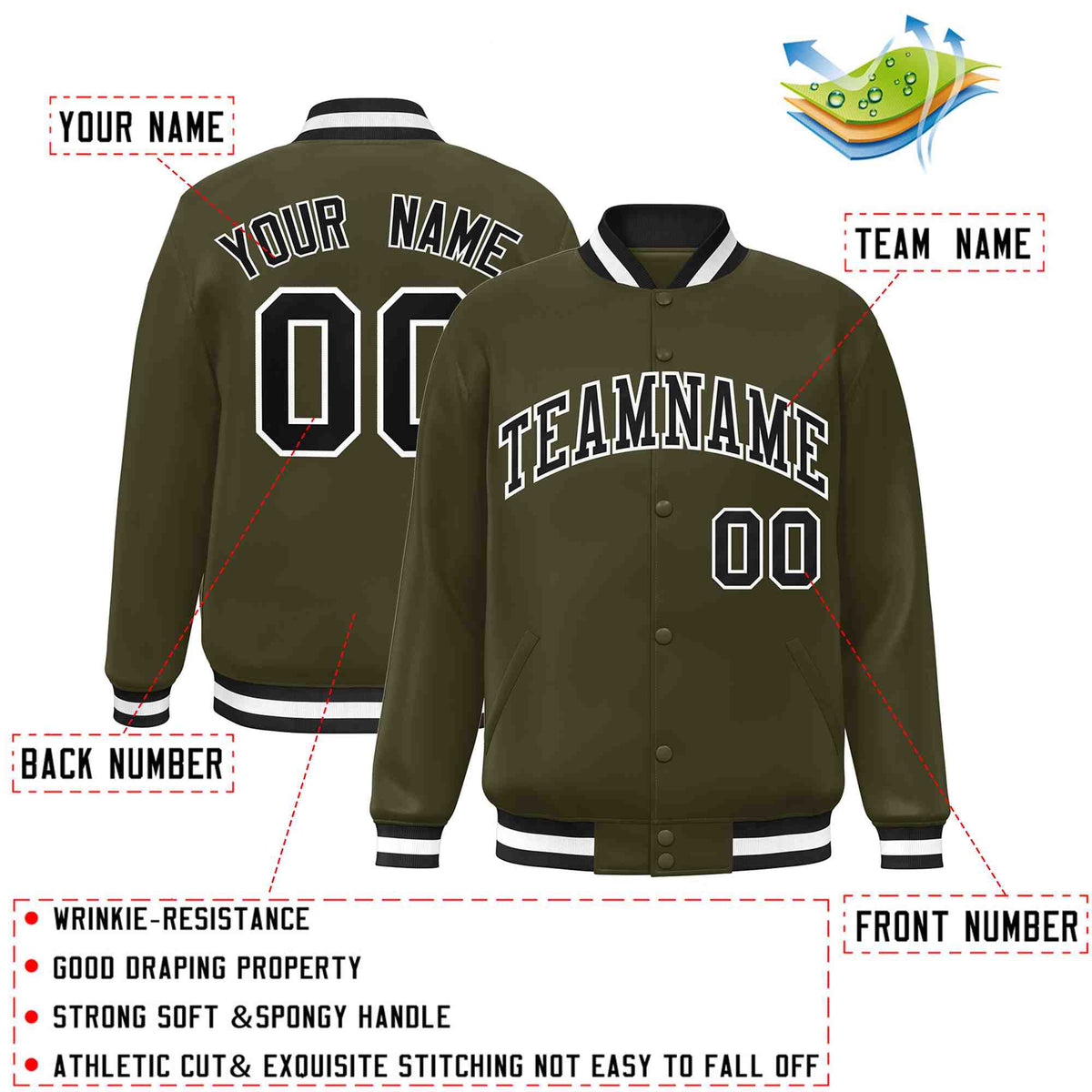 Custom White Black-Gray Classic Style Varsity Full-Snap Letterman Jacket | KXKSHOP