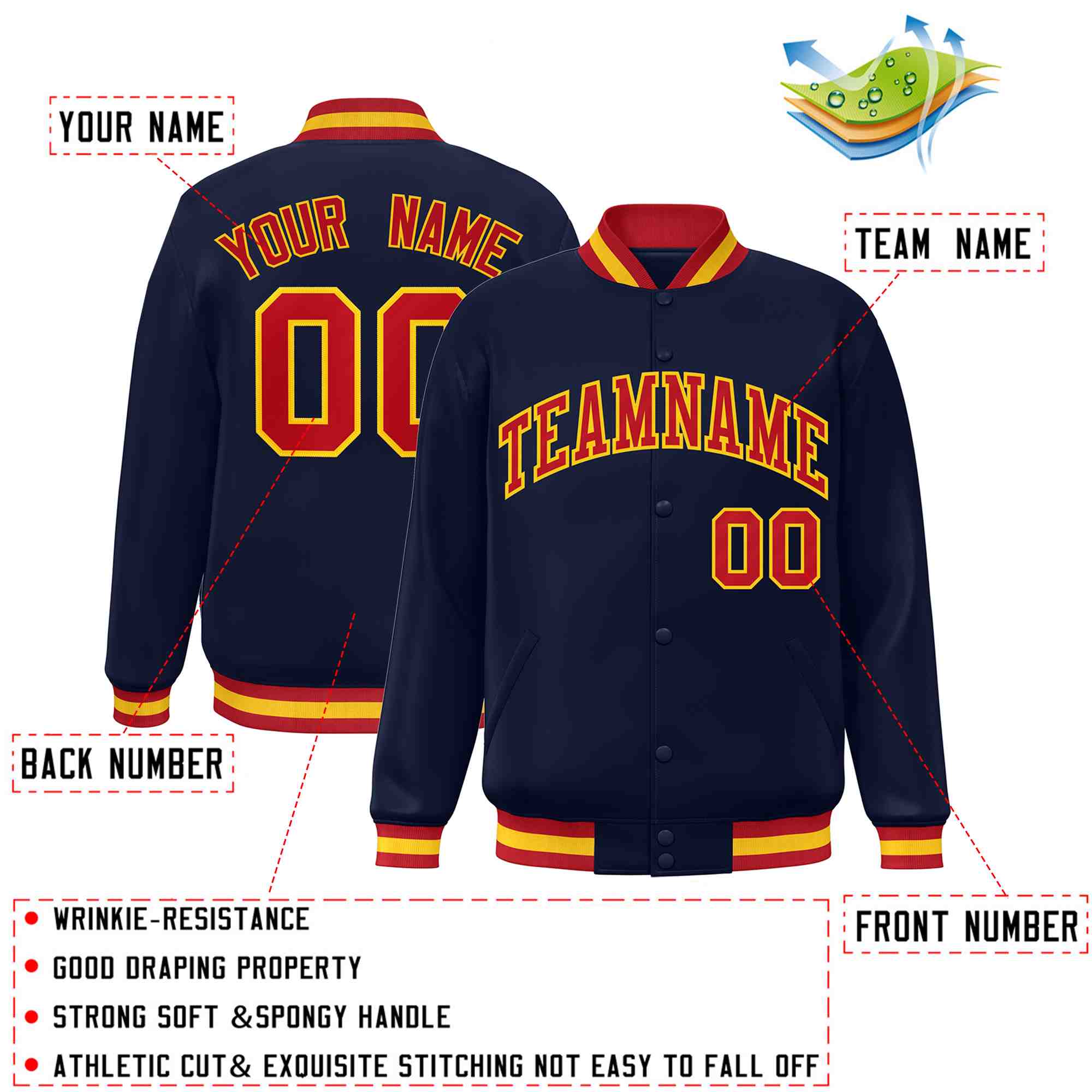 Custom White Black-Gray Classic Style Varsity Full-Snap Letterman Jacket | KXKSHOP