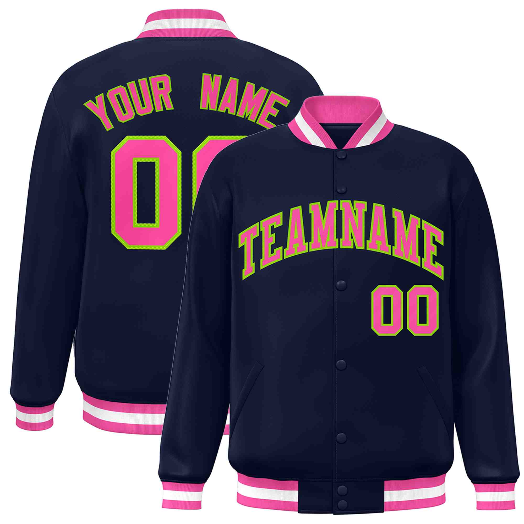 Custom White Black-Gray Classic Style Varsity Full-Snap Letterman Jacket | KXKSHOP