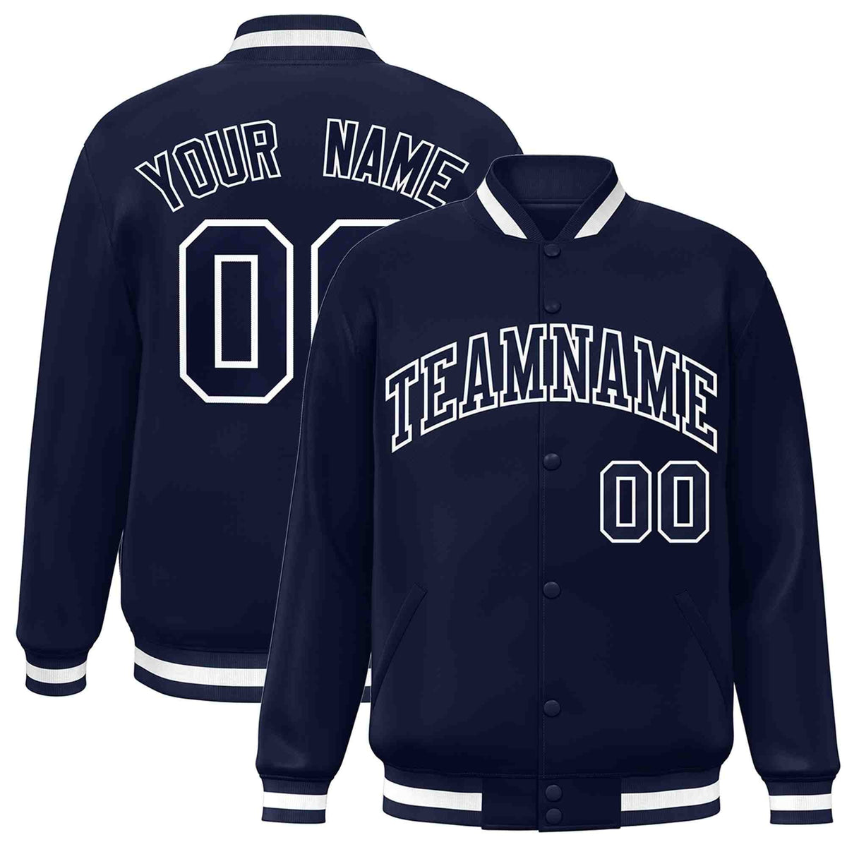 Custom White Black-Gray Classic Style Varsity Full-Snap Letterman Jacket | KXKSHOP