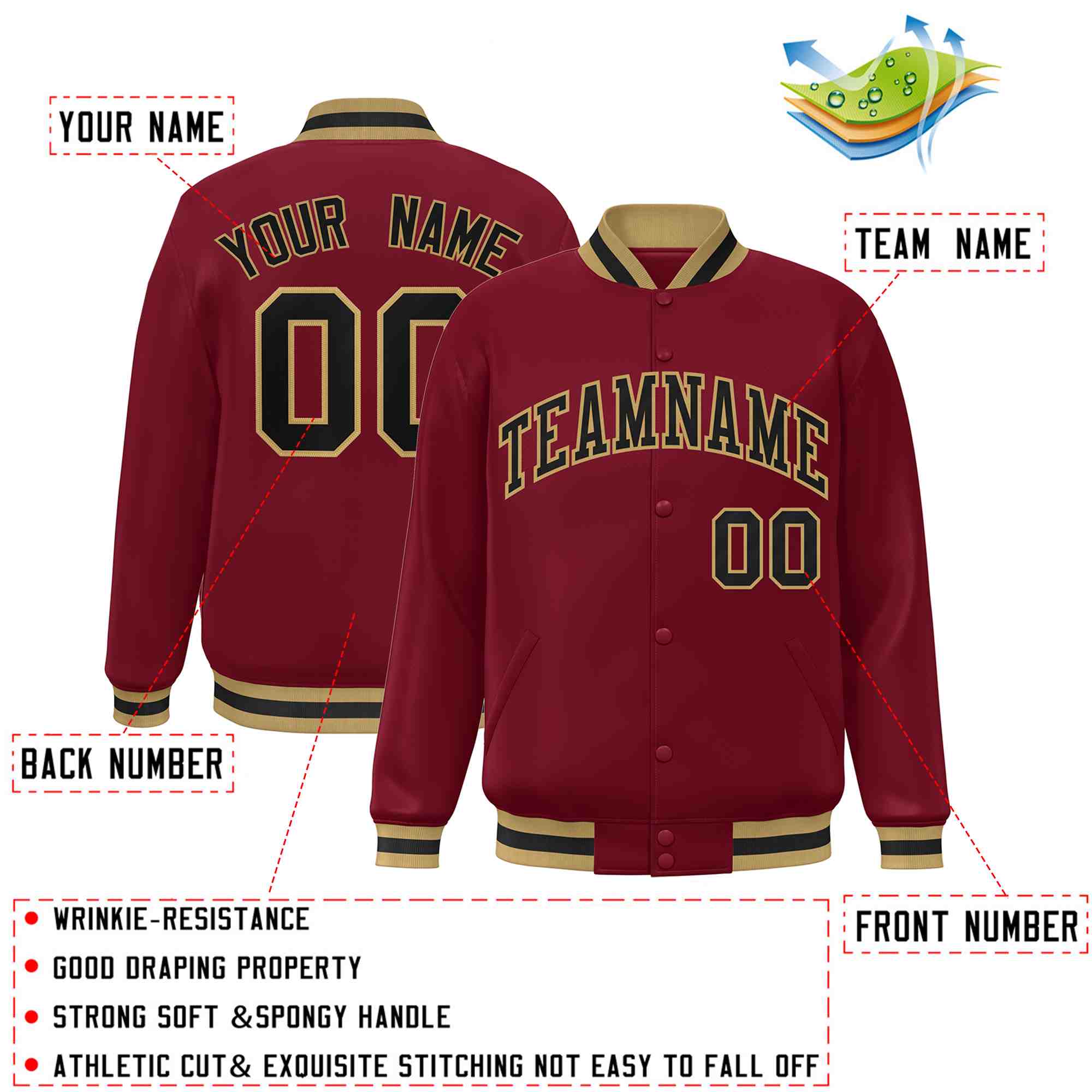 Custom White Black-Gray Classic Style Varsity Full-Snap Letterman Jacket | KXKSHOP