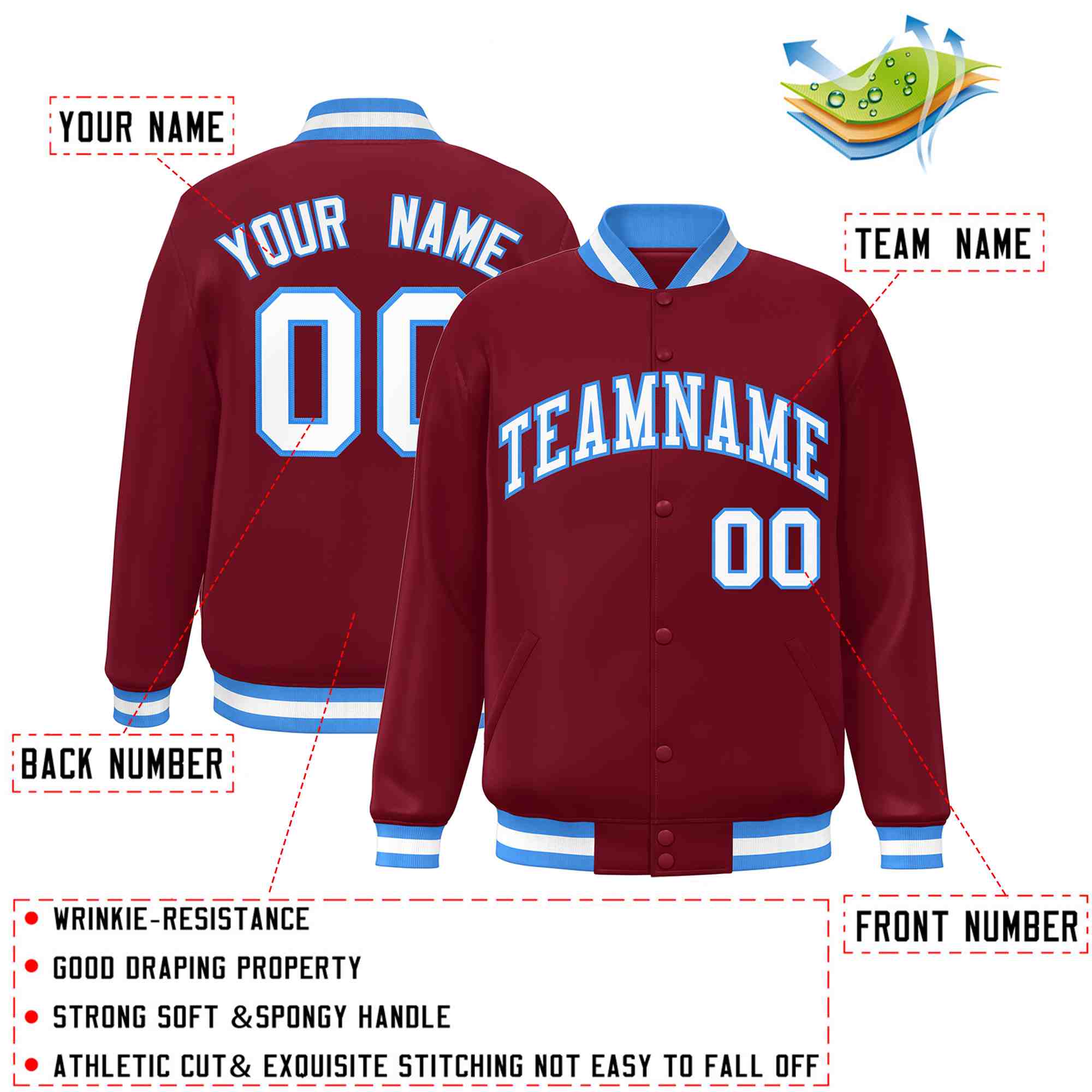 Custom White Black-Gray Classic Style Varsity Full-Snap Letterman Jacket | KXKSHOP