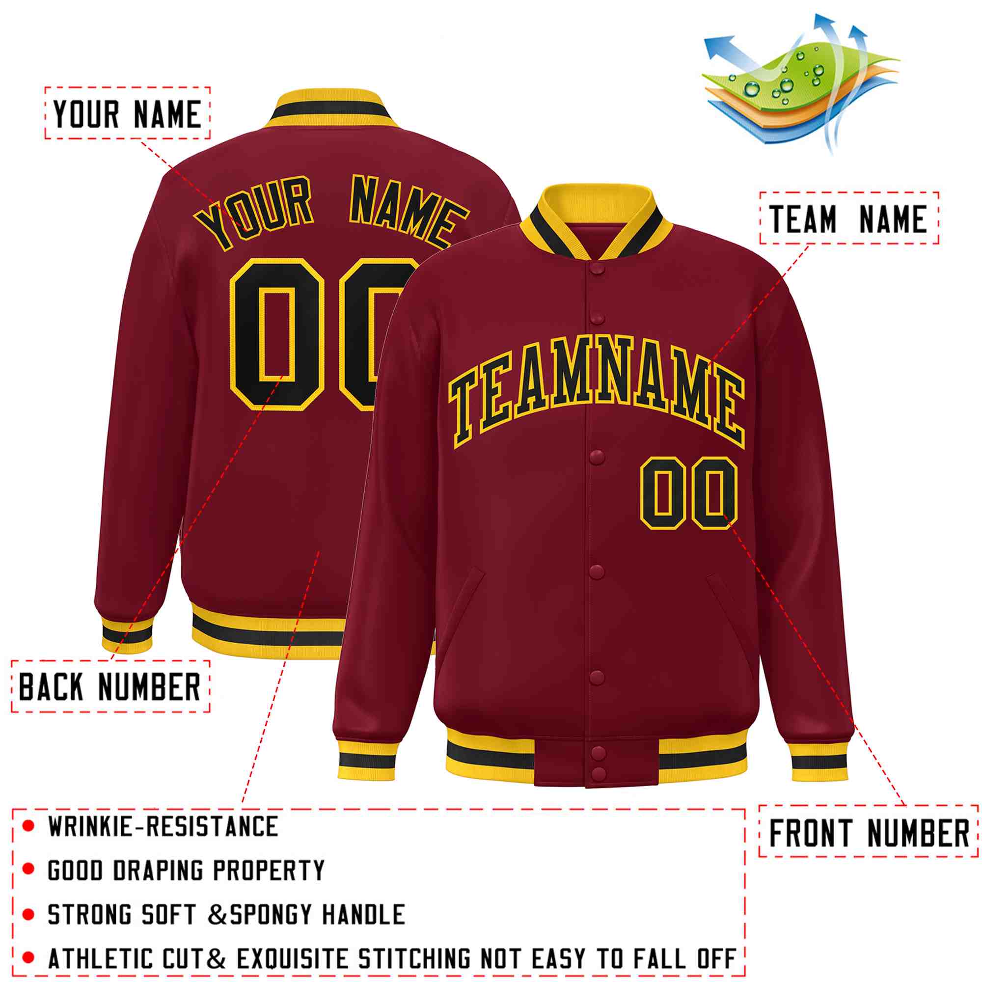 Custom White Black-Gray Classic Style Varsity Full-Snap Letterman Jacket | KXKSHOP