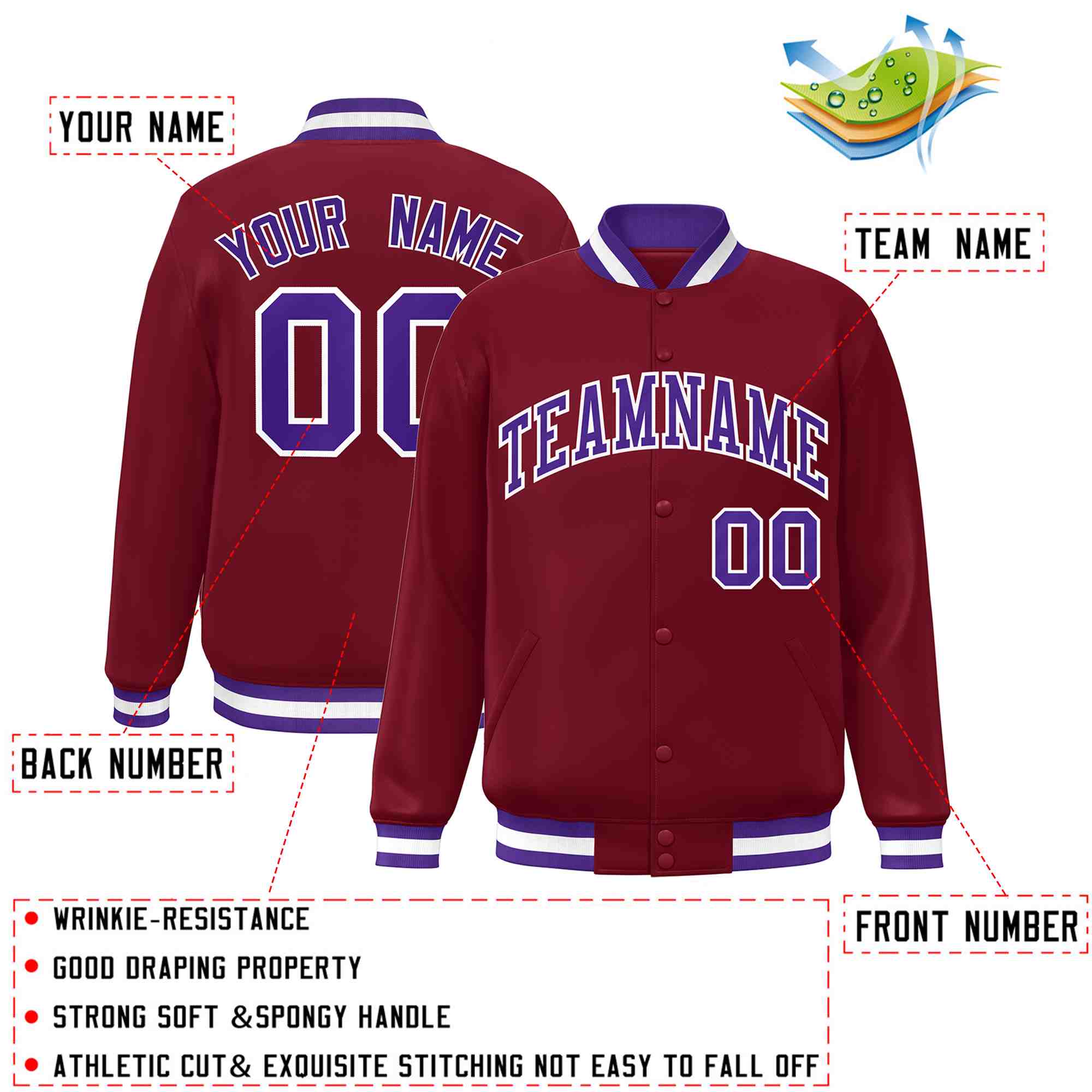 Custom White Black-Gray Classic Style Varsity Full-Snap Letterman Jacket | KXKSHOP
