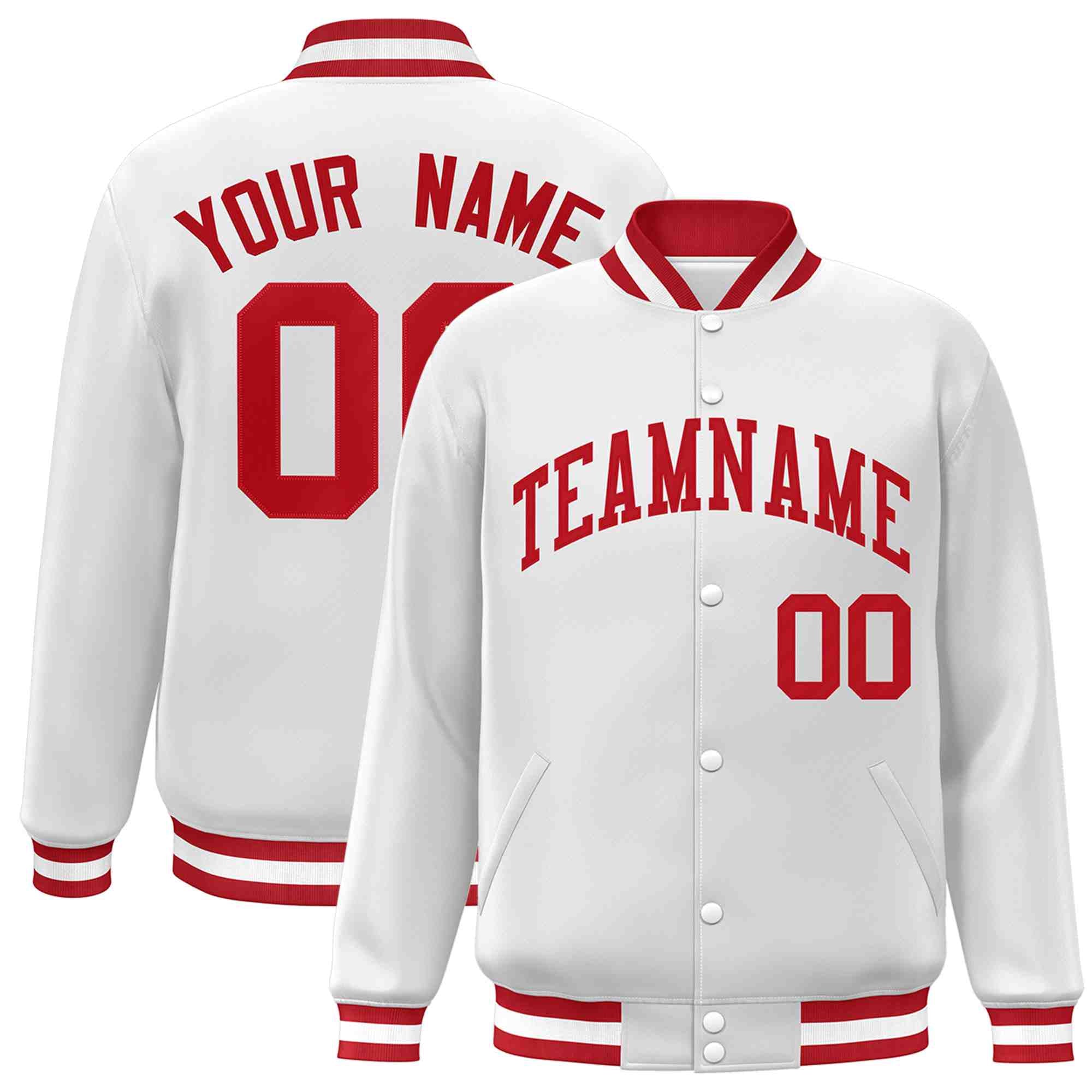 Custom White Black-Gray Classic Style Varsity Full-Snap Letterman Jacket | KXKSHOP