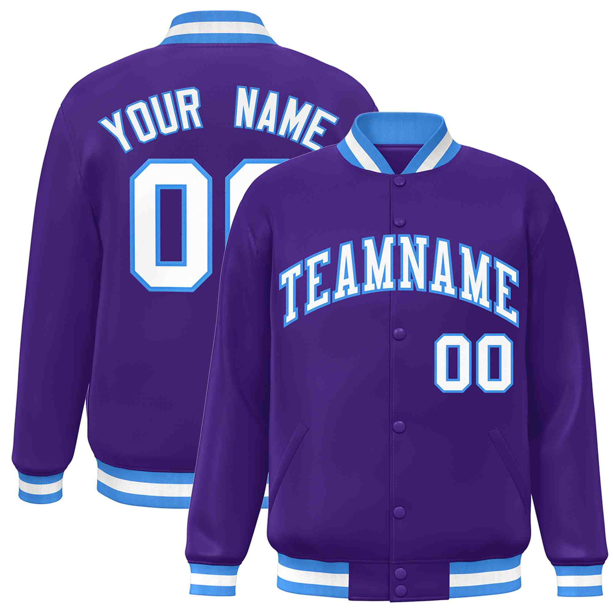Custom White Black-Gray Classic Style Varsity Full-Snap Letterman Jacket | KXKSHOP