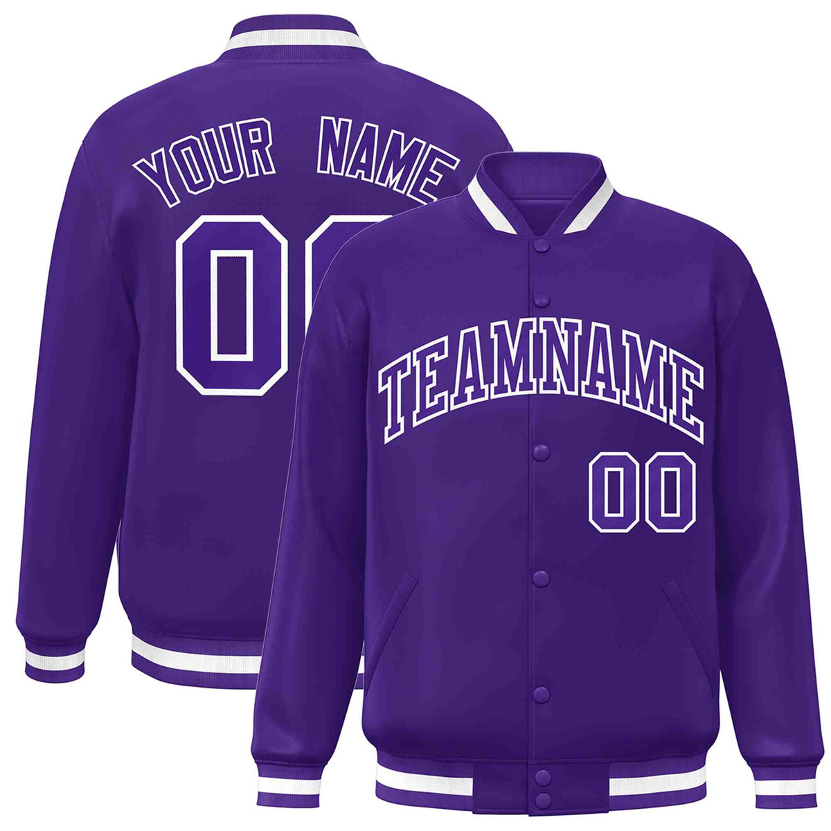 Custom White Black-Gray Classic Style Varsity Full-Snap Letterman Jacket | KXKSHOP