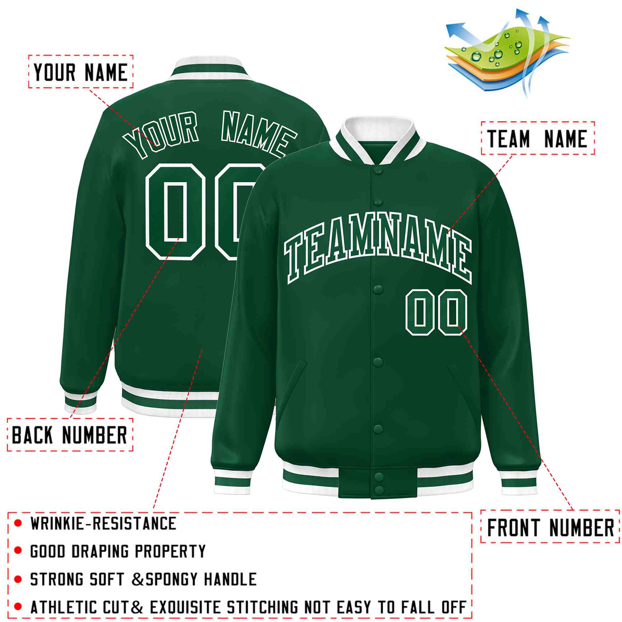 Custom White Black-Gray Classic Style Varsity Full-Snap Letterman Jacket | KXKSHOP