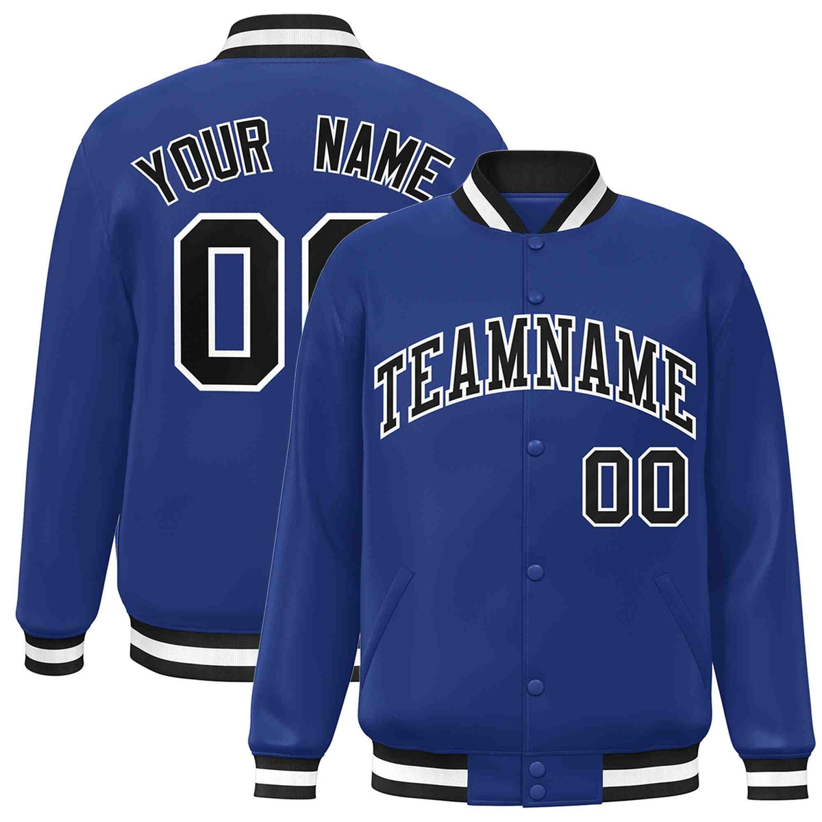 Custom White Black-Gray Classic Style Varsity Full-Snap Letterman Jacket | KXKSHOP
