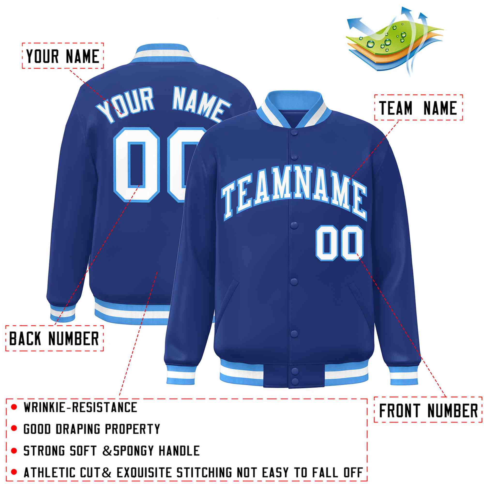 Custom White Black-Gray Classic Style Varsity Full-Snap Letterman Jacket | KXKSHOP