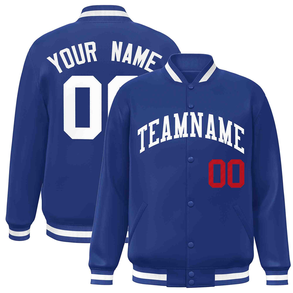 Custom White Black-Gray Classic Style Varsity Full-Snap Letterman Jacket | KXKSHOP