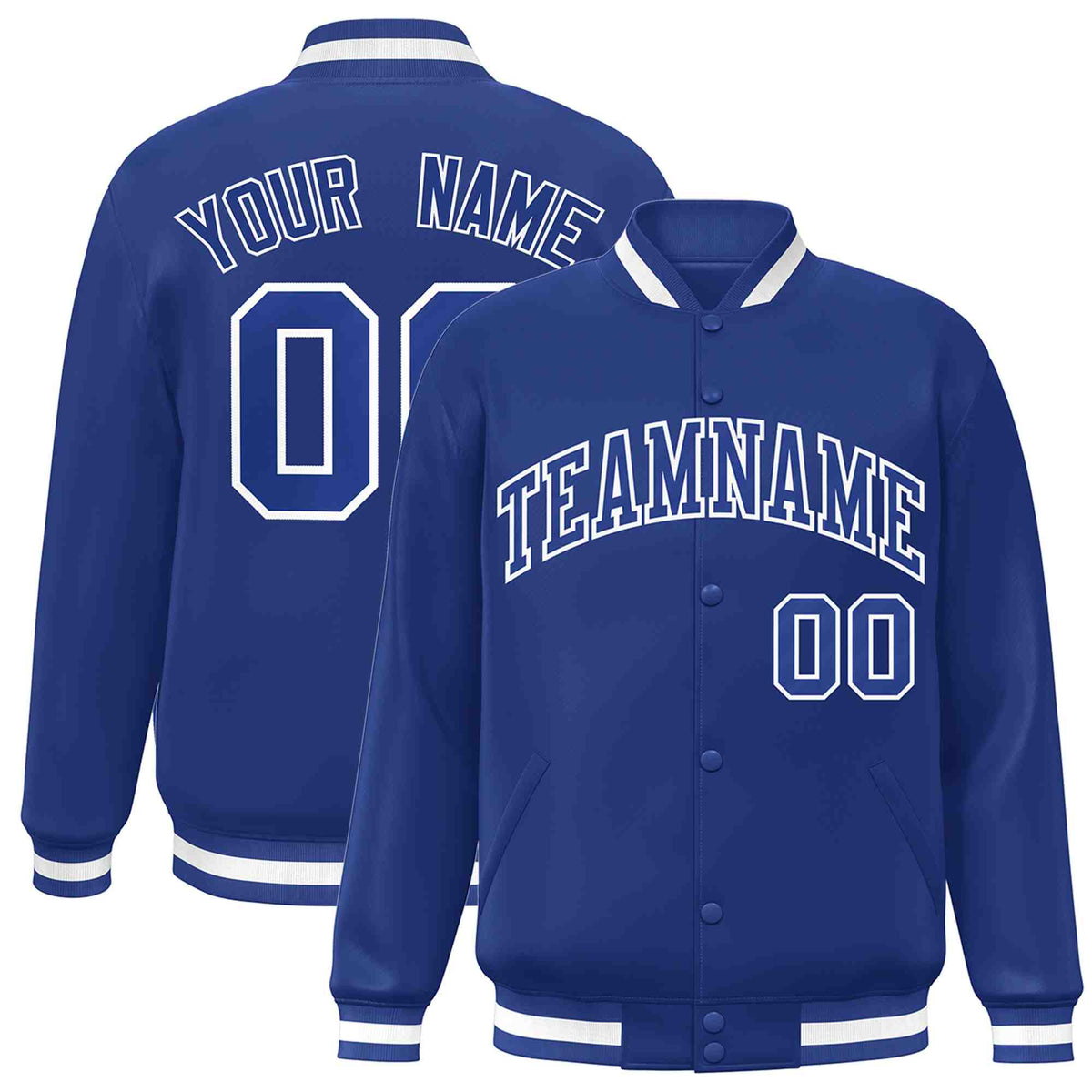 Custom White Black-Gray Classic Style Varsity Full-Snap Letterman Jacket | KXKSHOP