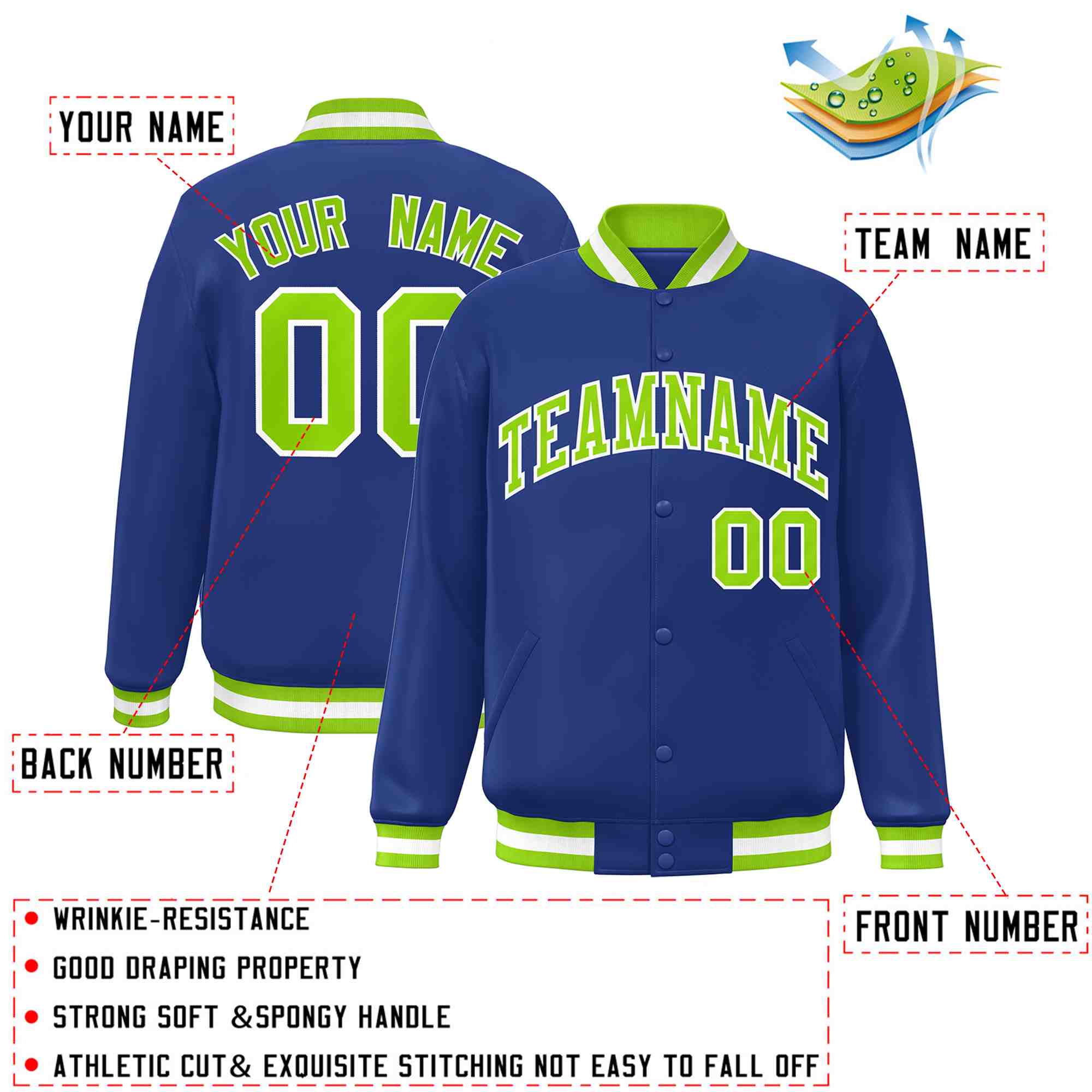 Custom White Black-Gray Classic Style Varsity Full-Snap Letterman Jacket | KXKSHOP