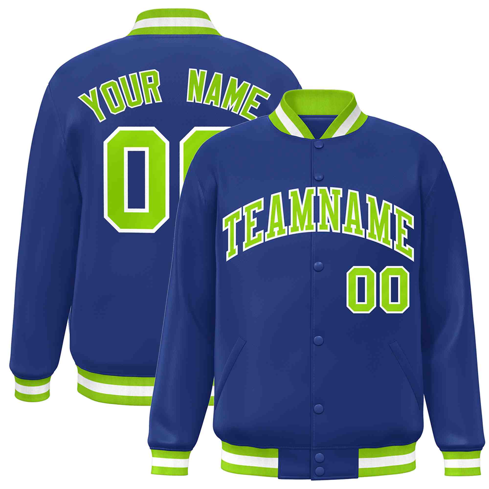 Custom White Black-Gray Classic Style Varsity Full-Snap Letterman Jacket | KXKSHOP
