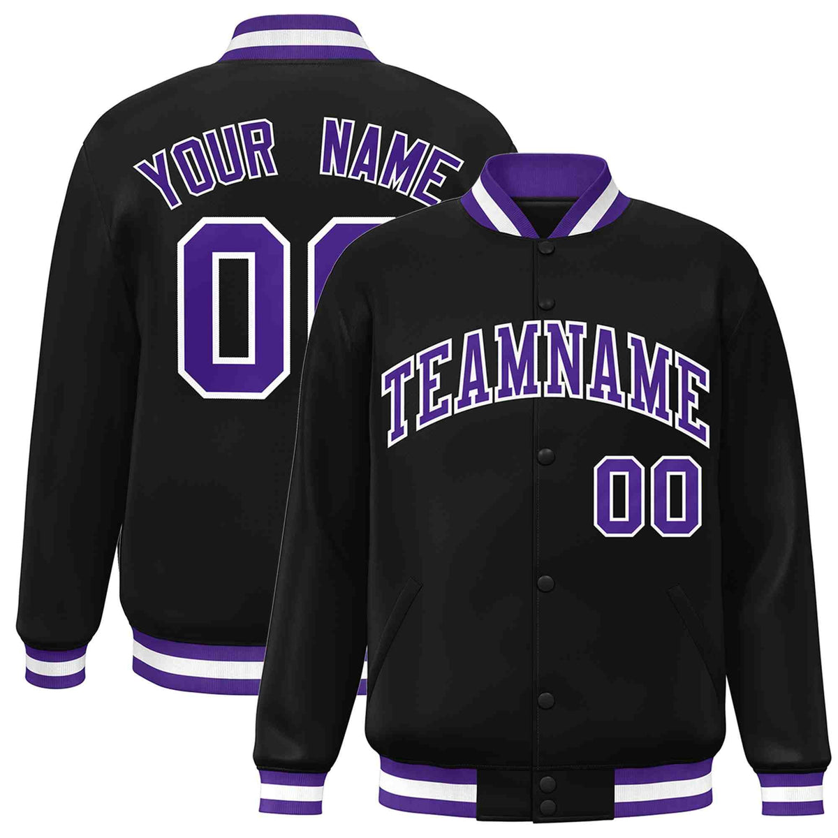 Custom White Black-Gray Classic Style Varsity Full-Snap Letterman Jacket | KXKSHOP