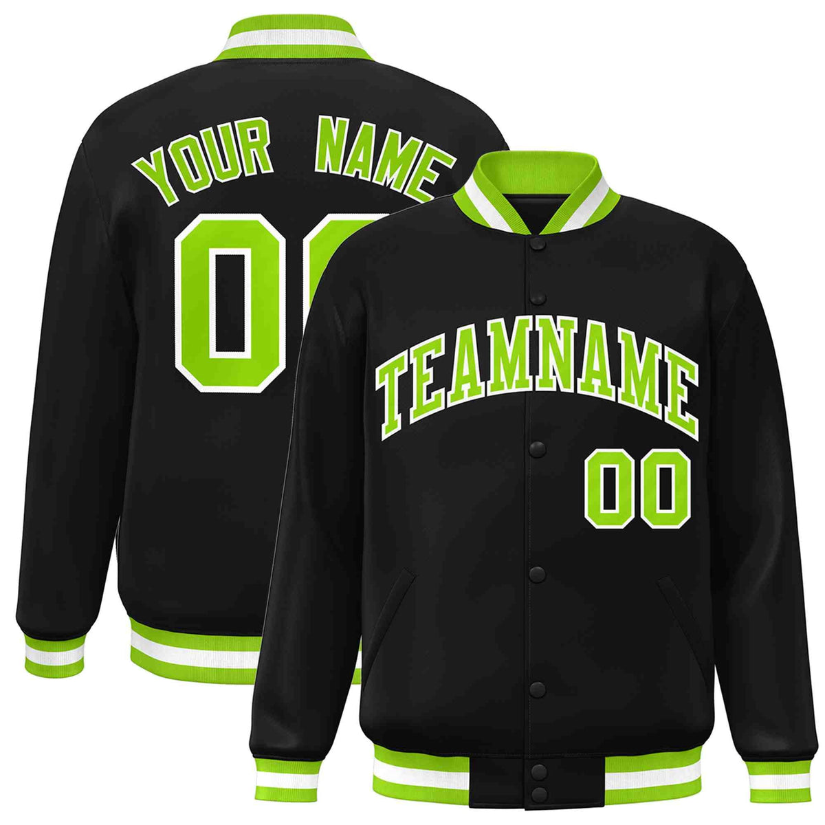 Custom White Black-Gray Classic Style Varsity Full-Snap Letterman Jacket | KXKSHOP