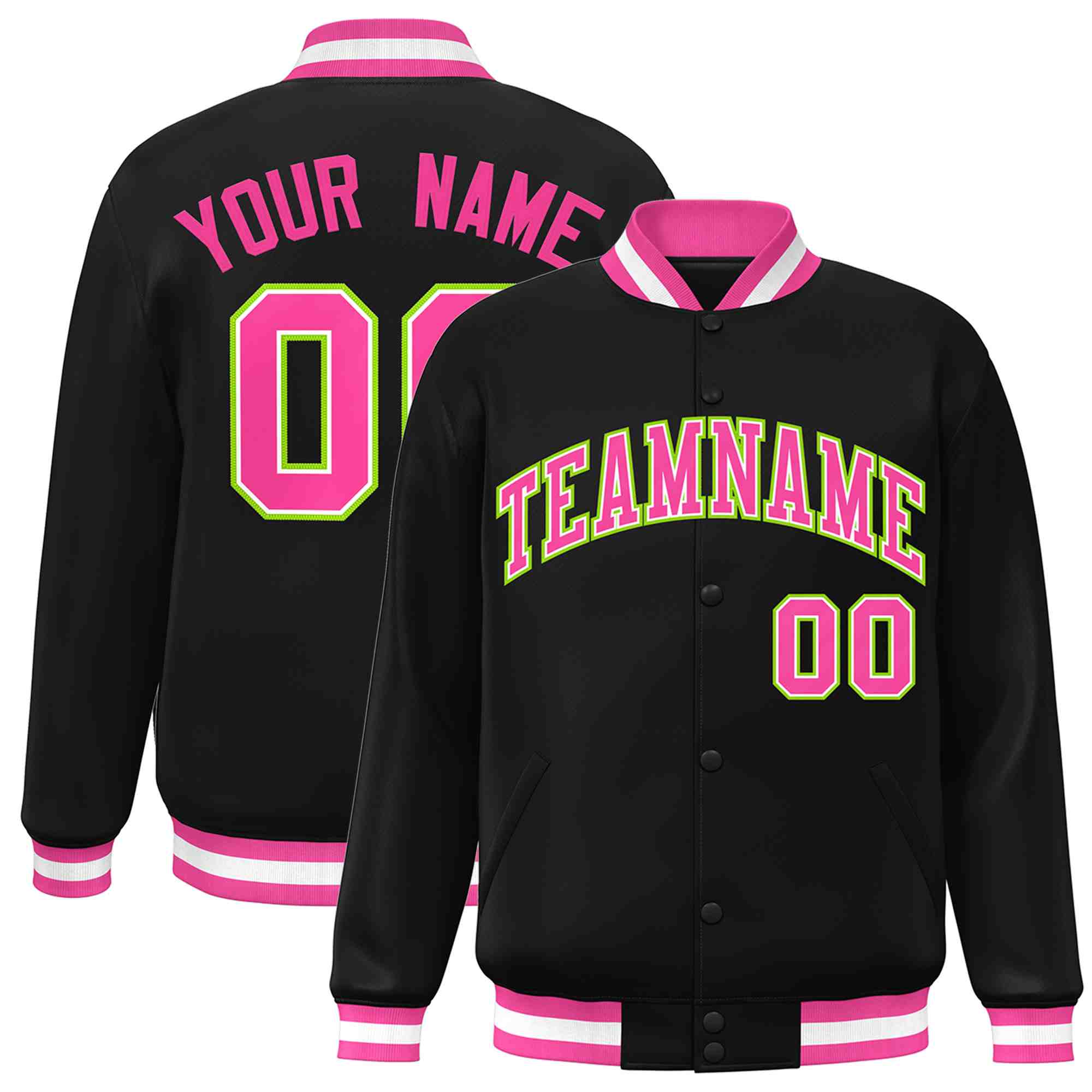 Custom White Black-Gray Classic Style Varsity Full-Snap Letterman Jacket | KXKSHOP