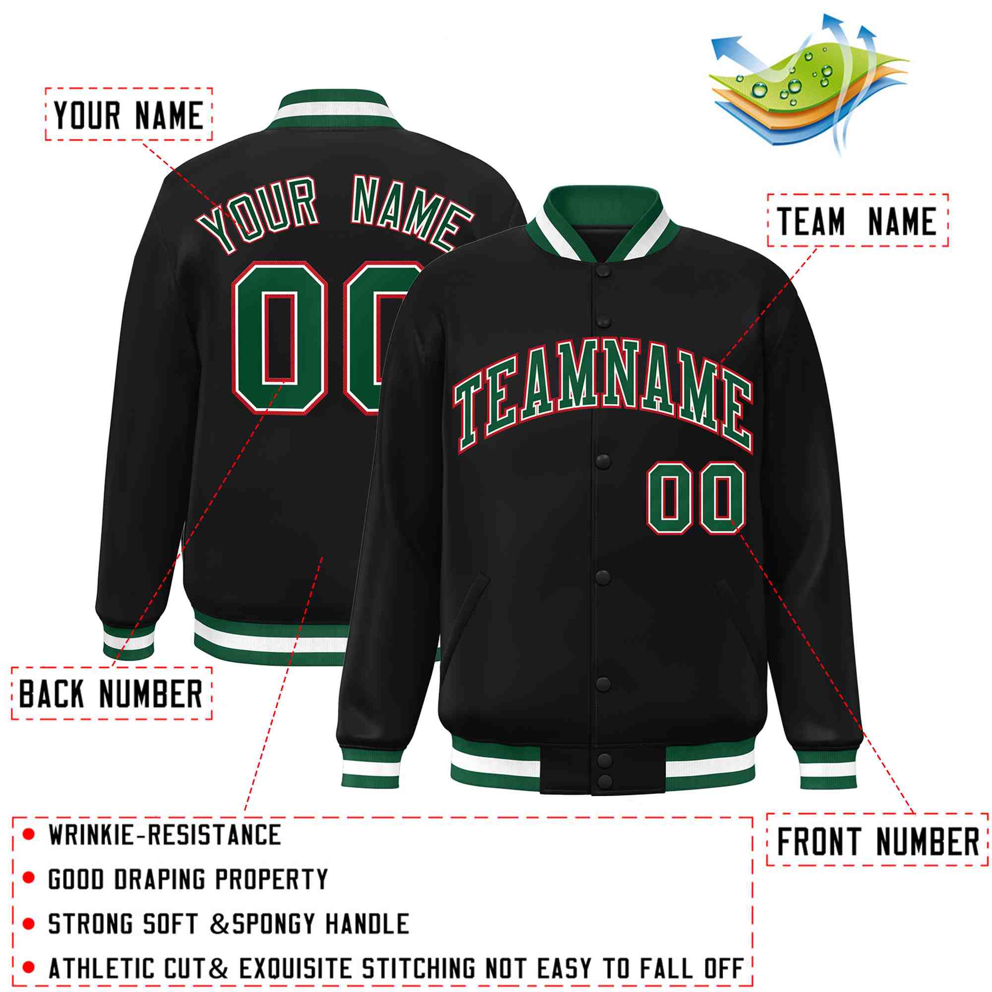 Custom White Black-Gray Classic Style Varsity Full-Snap Letterman Jacket | KXKSHOP