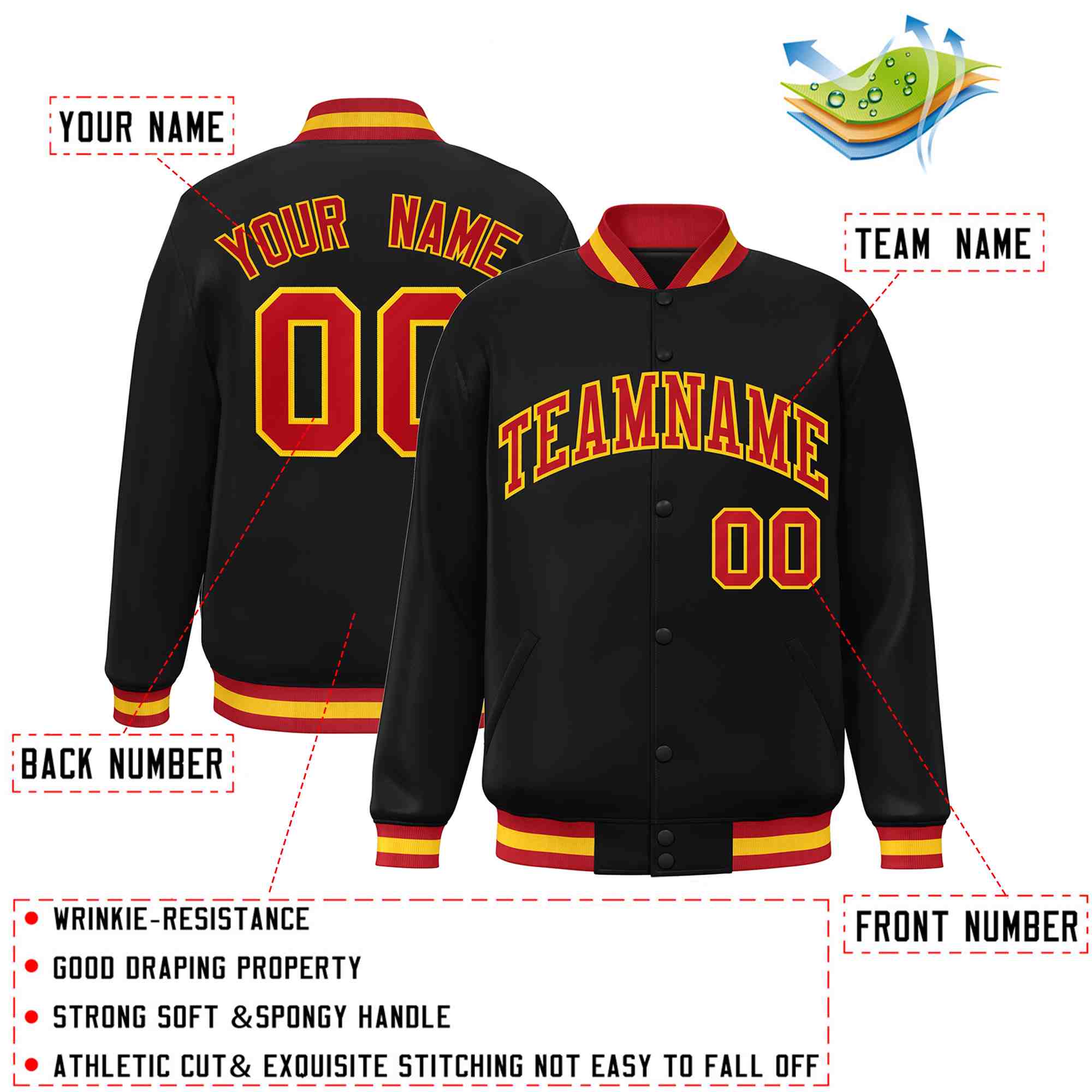 Custom White Black-Gray Classic Style Varsity Full-Snap Letterman Jacket | KXKSHOP