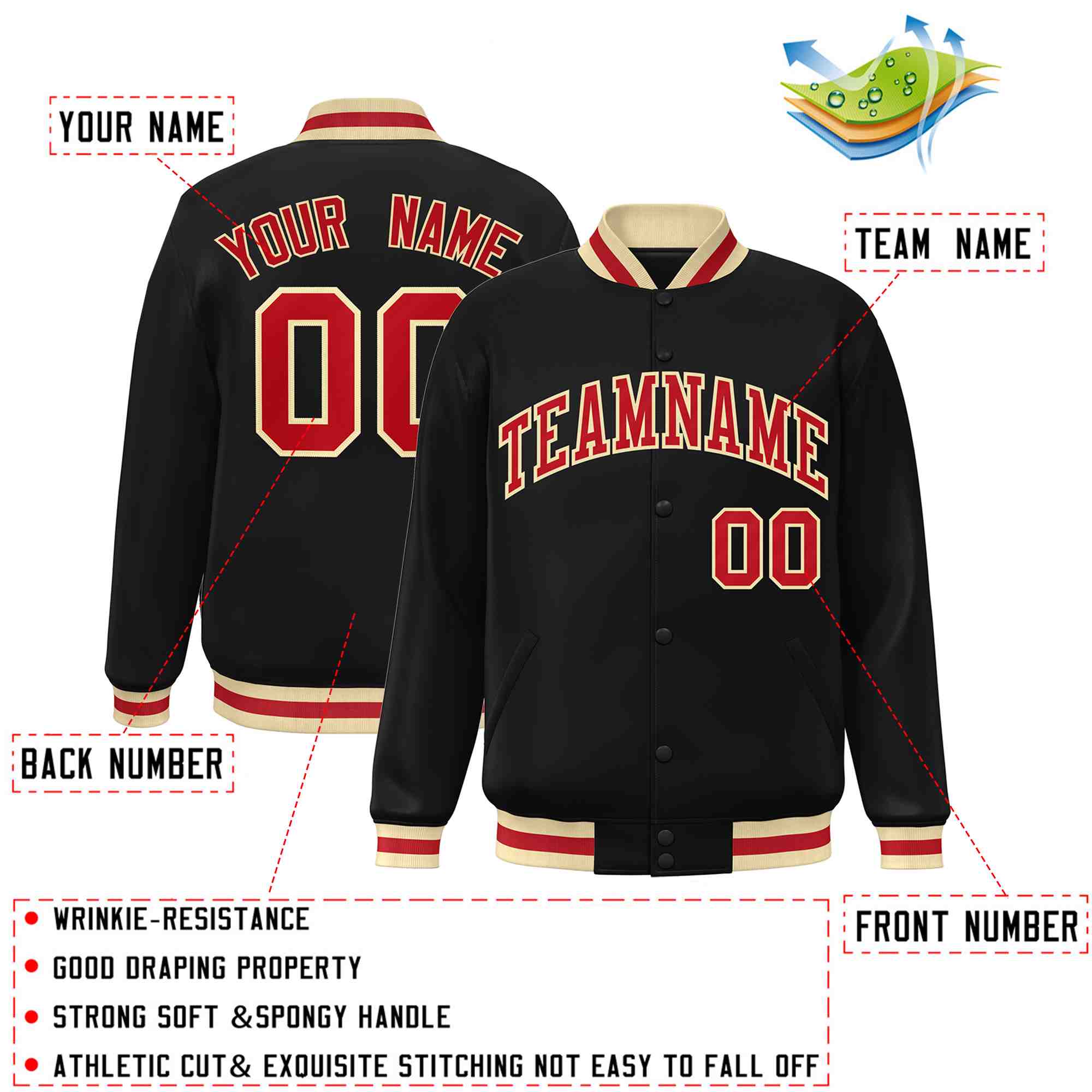 Custom White Black-Gray Classic Style Varsity Full-Snap Letterman Jacket | KXKSHOP