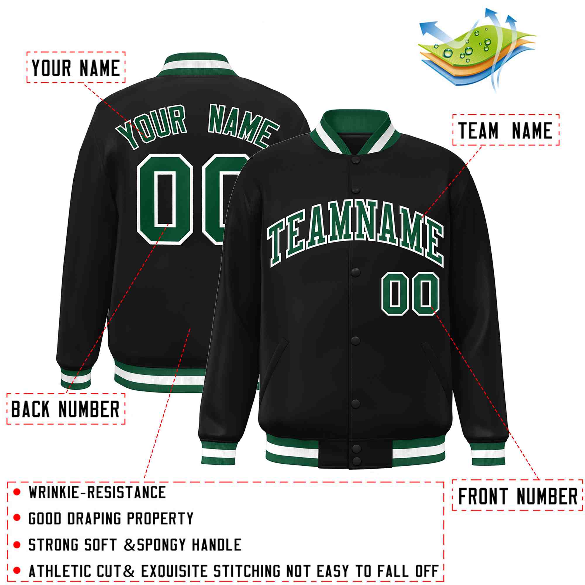 Custom White Black-Gray Classic Style Varsity Full-Snap Letterman Jacket | KXKSHOP