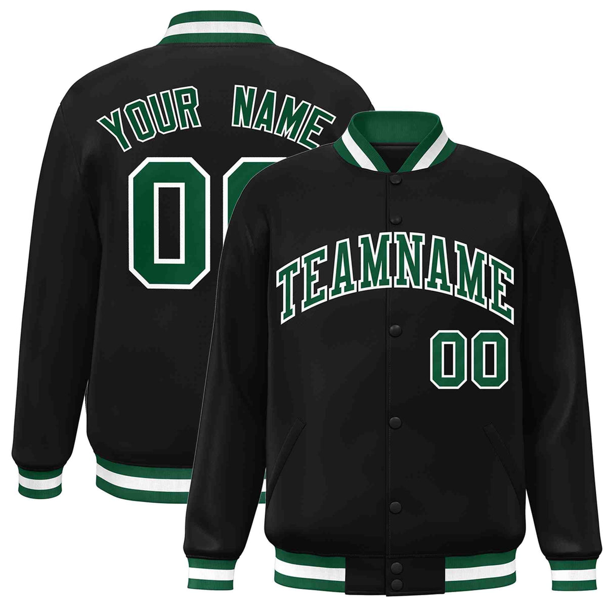 Custom White Black-Gray Classic Style Varsity Full-Snap Letterman Jacket | KXKSHOP