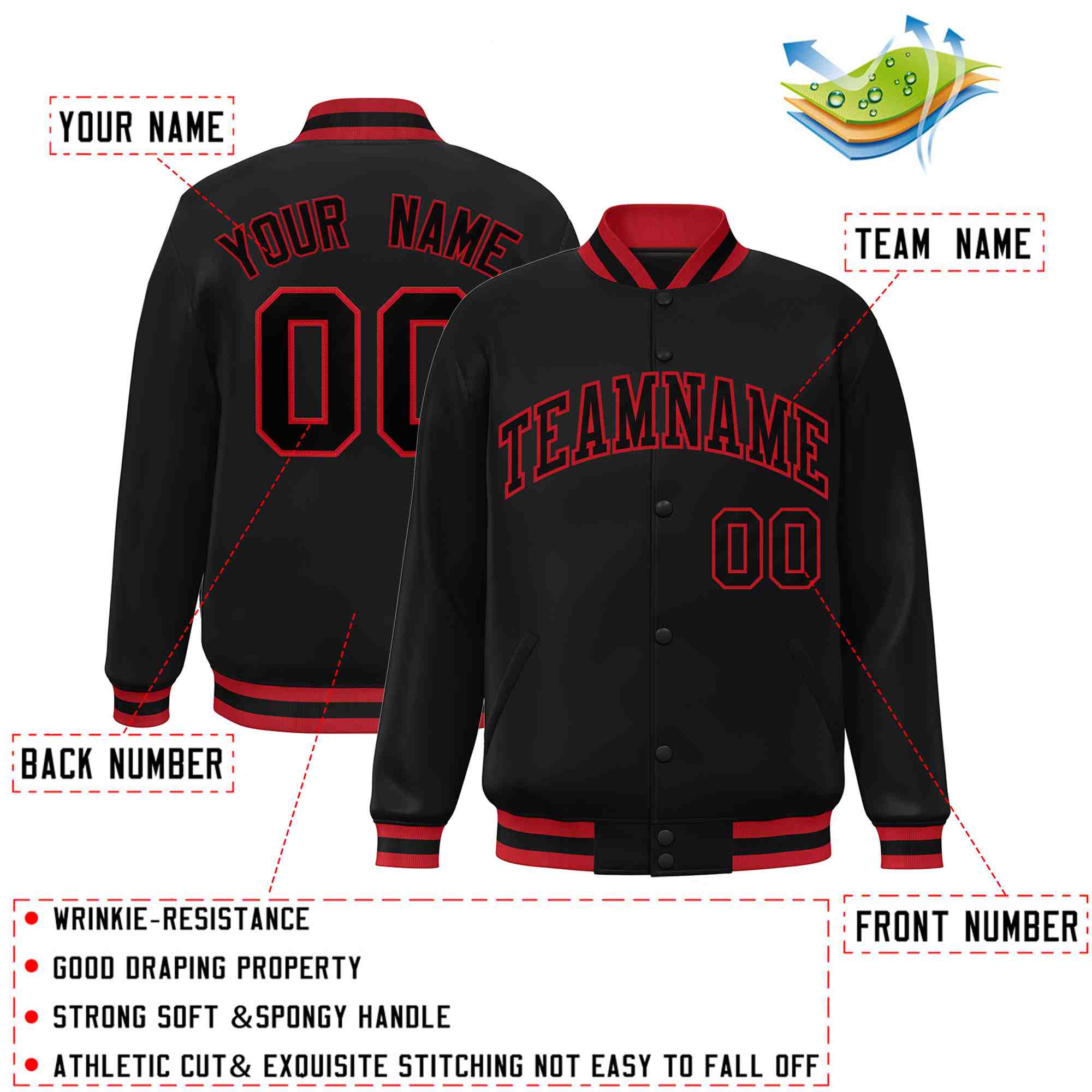 Custom White Black-Gray Classic Style Varsity Full-Snap Letterman Jacket | KXKSHOP