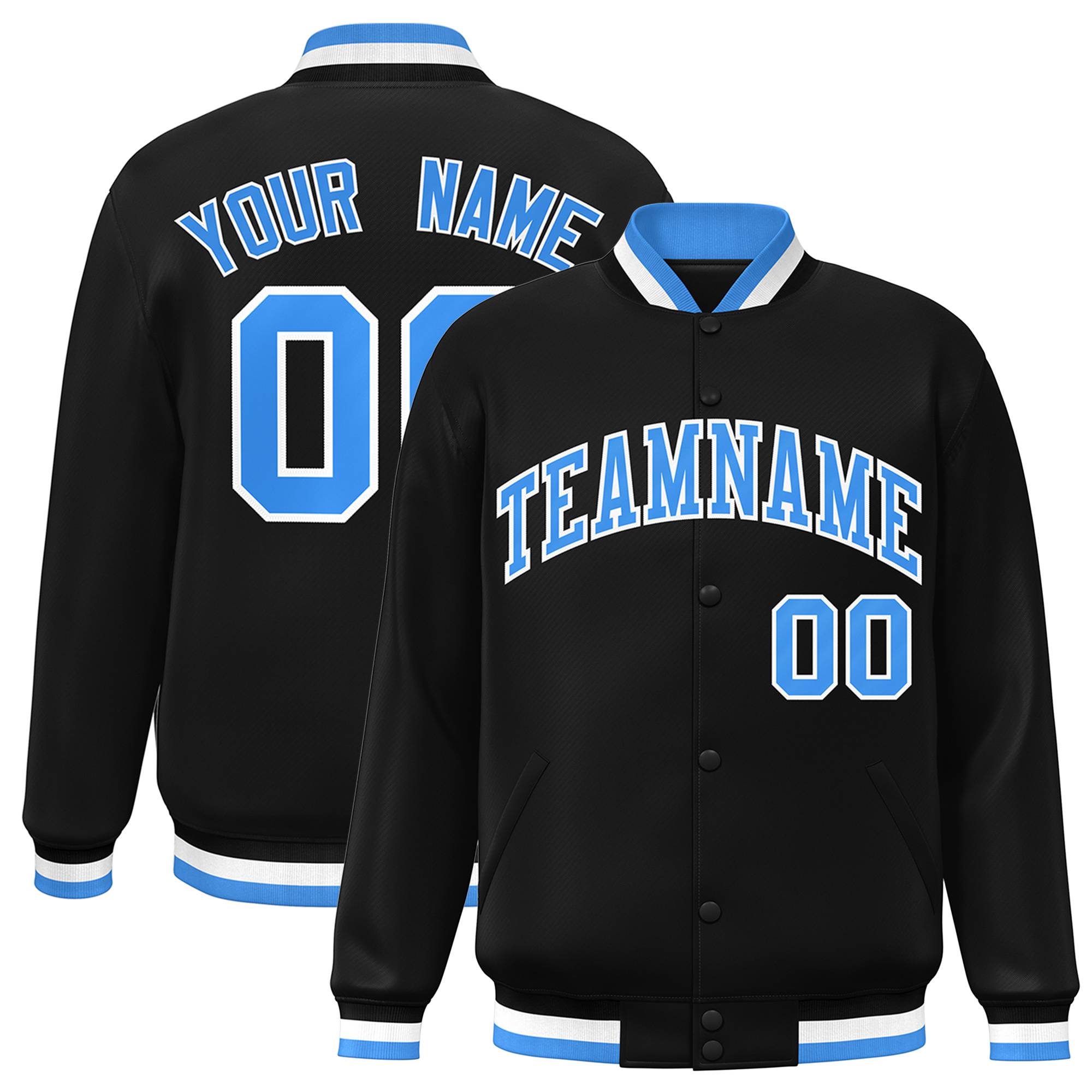 Custom White Black-Gray Classic Style Varsity Full-Snap Letterman Jacket | KXKSHOP