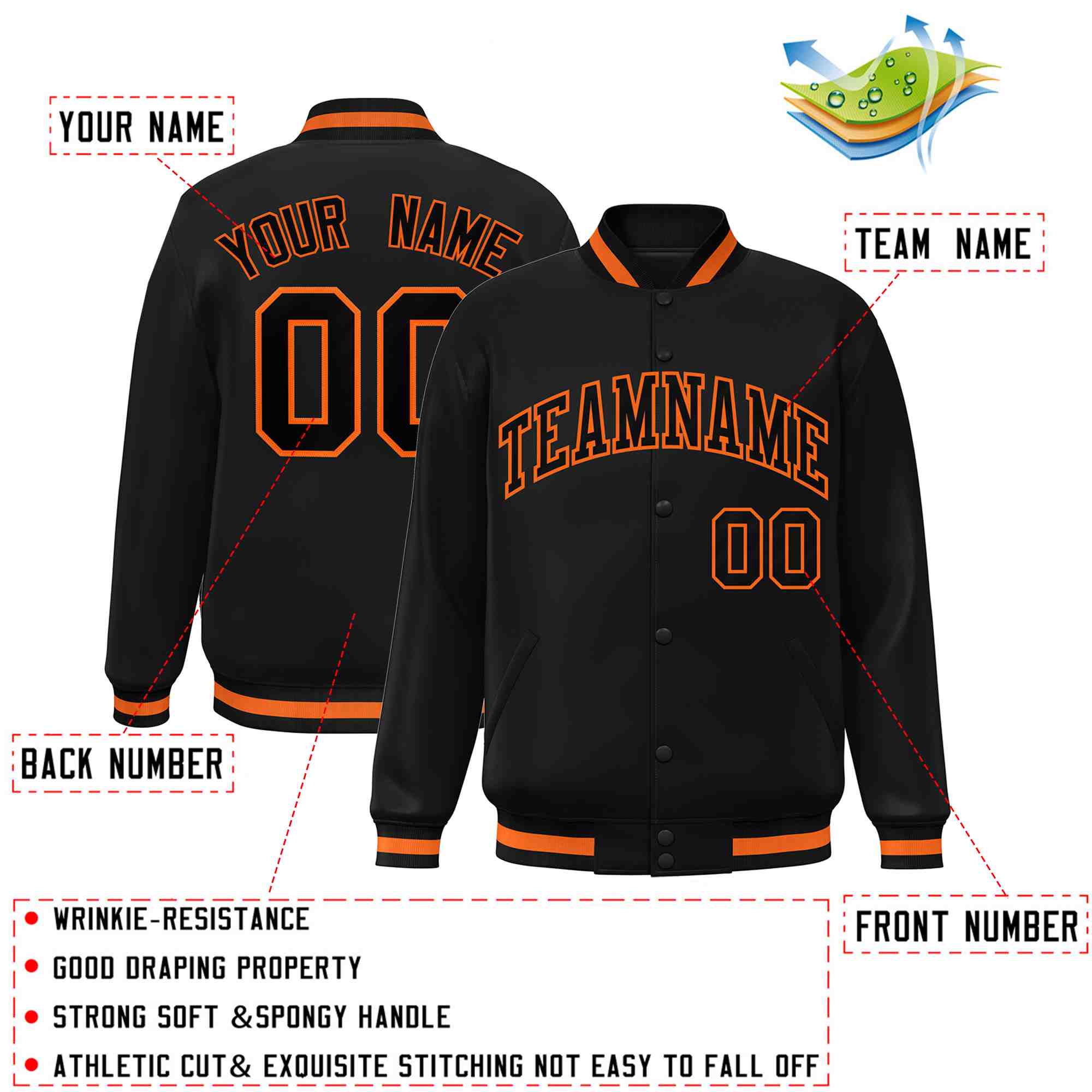 Custom White Black-Gray Classic Style Varsity Full-Snap Letterman Jacket | KXKSHOP