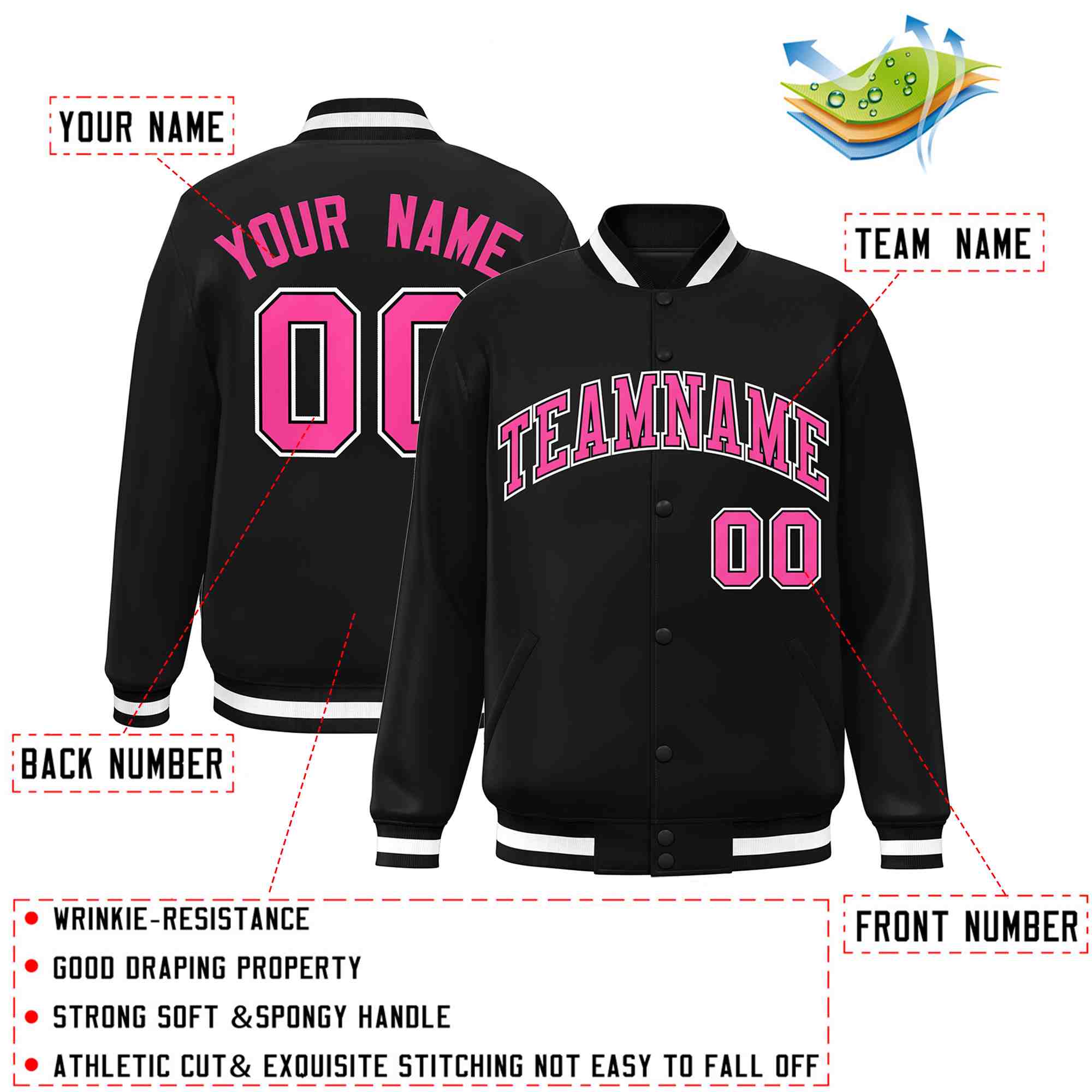 Custom White Black-Gray Classic Style Varsity Full-Snap Letterman Jacket | KXKSHOP