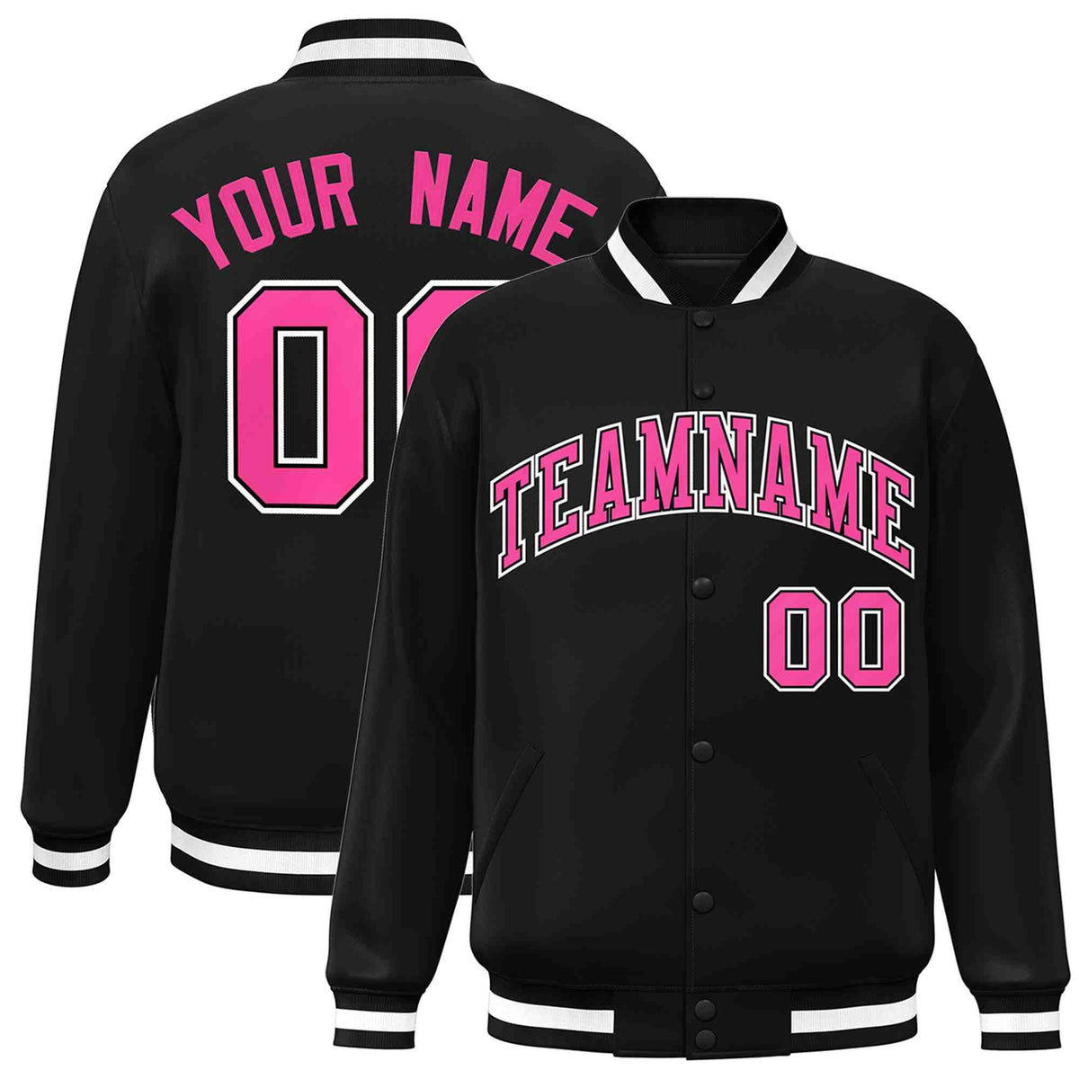 Custom White Black-Gray Classic Style Varsity Full-Snap Letterman Jacket | KXKSHOP