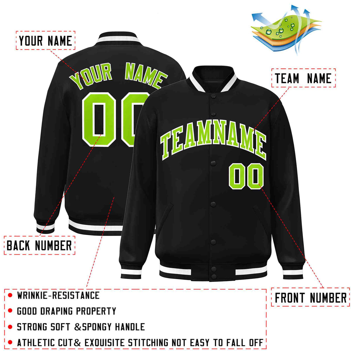 Custom White Black-Gray Classic Style Varsity Full-Snap Letterman Jacket | KXKSHOP