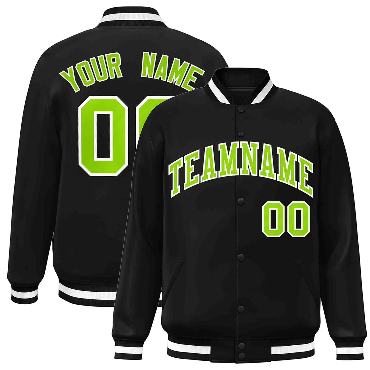 Custom White Black-Gray Classic Style Varsity Full-Snap Letterman Jacket | KXKSHOP