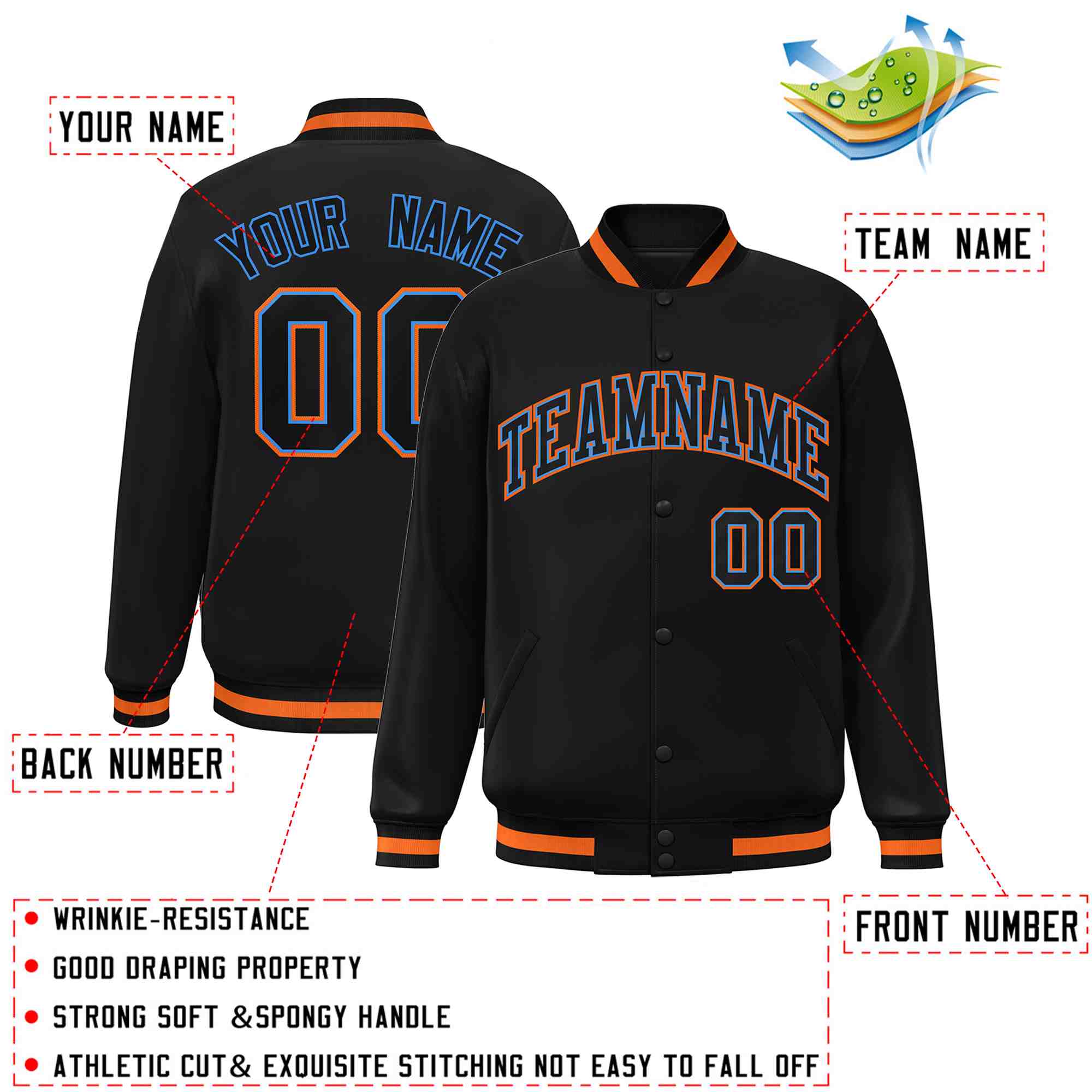 Custom White Black-Gray Classic Style Varsity Full-Snap Letterman Jacket | KXKSHOP