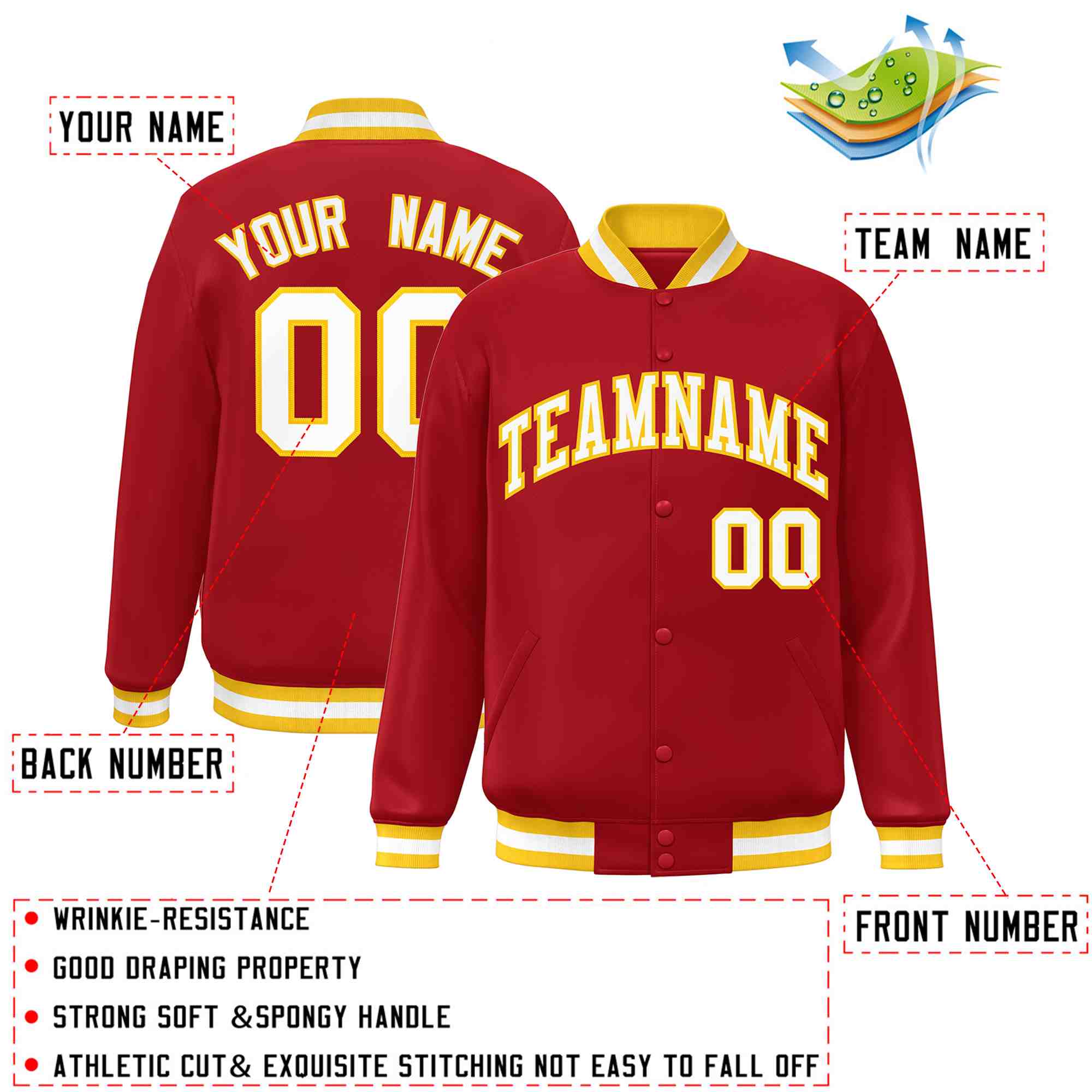Custom White Black-Gray Classic Style Varsity Full-Snap Letterman Jacket | KXKSHOP
