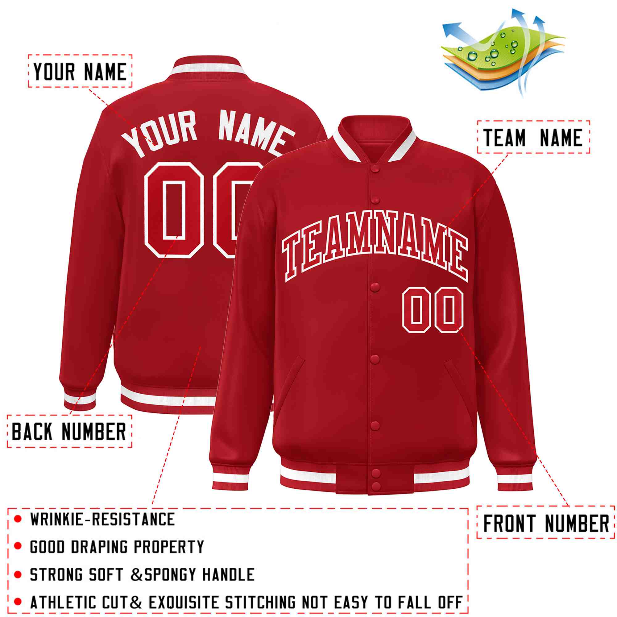 Custom White Black-Gray Classic Style Varsity Full-Snap Letterman Jacket | KXKSHOP