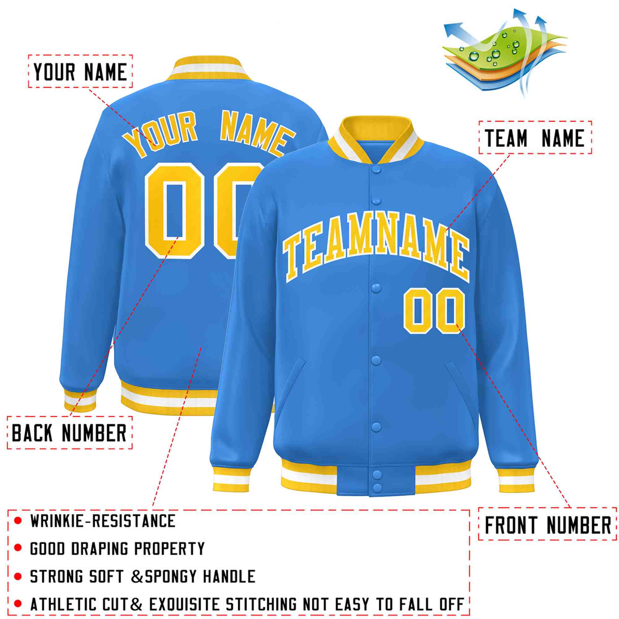 Custom White Black-Gray Classic Style Varsity Full-Snap Letterman Jacket | KXKSHOP