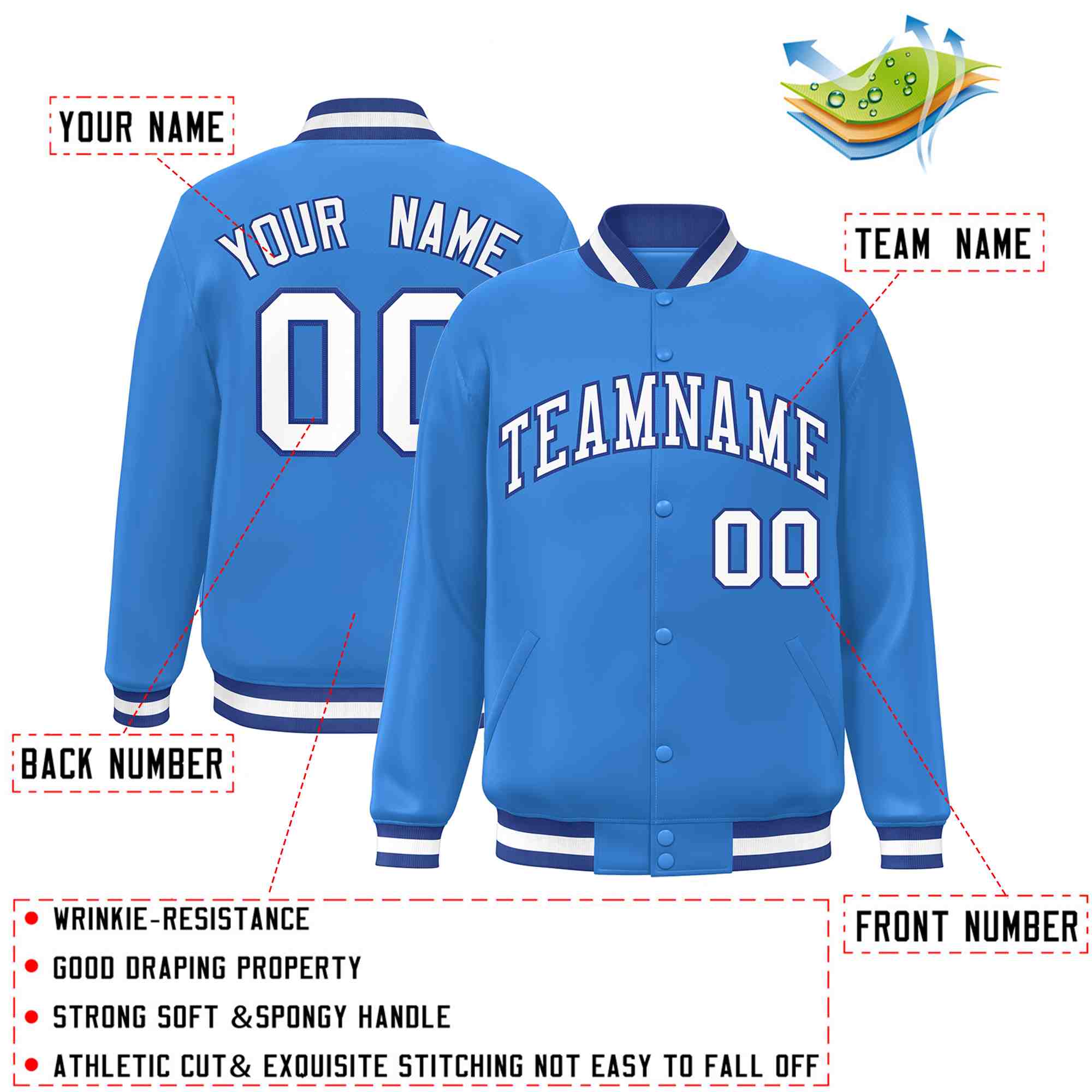 Custom White Black-Gray Classic Style Varsity Full-Snap Letterman Jacket | KXKSHOP