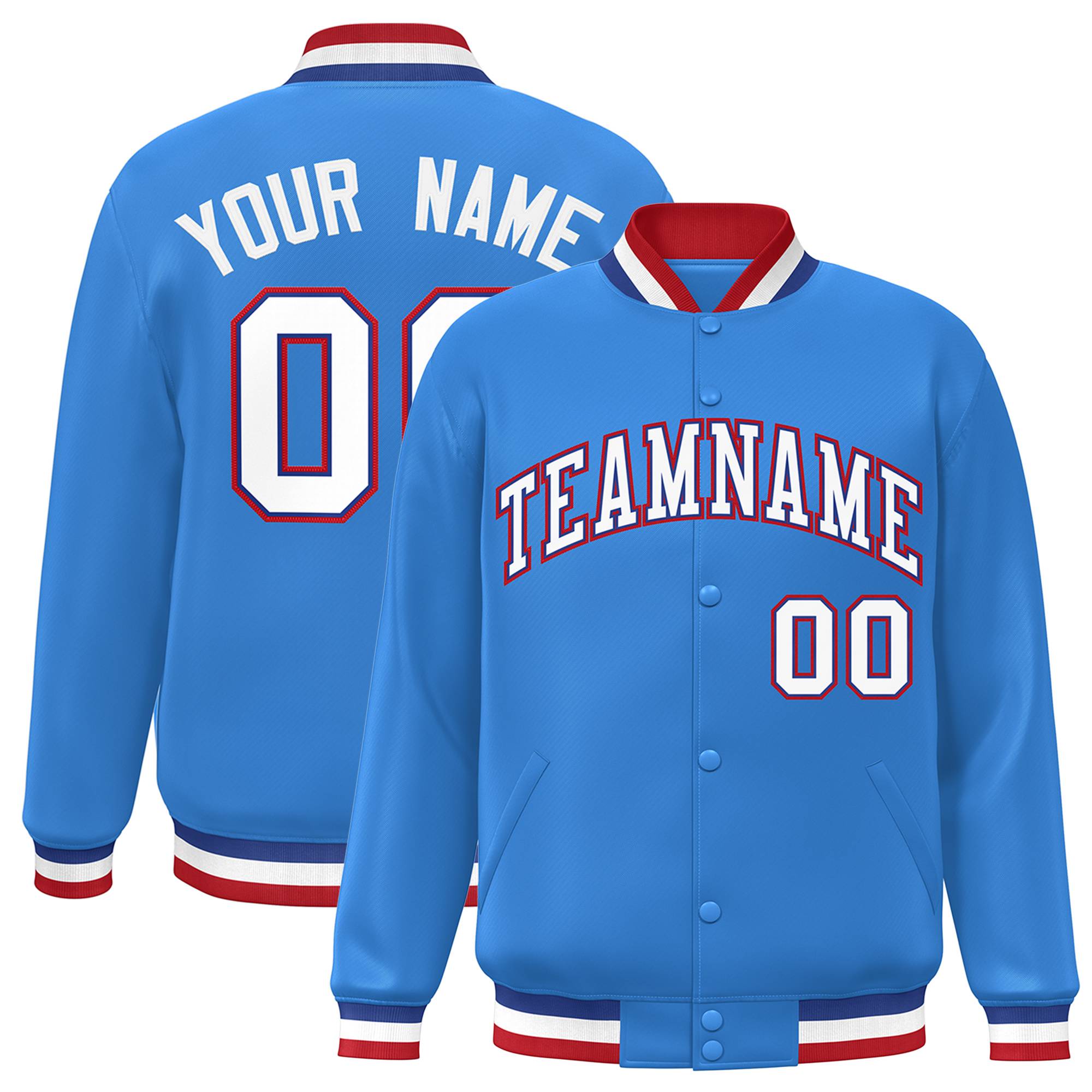 Custom White Black-Gray Classic Style Varsity Full-Snap Letterman Jacket | KXKSHOP