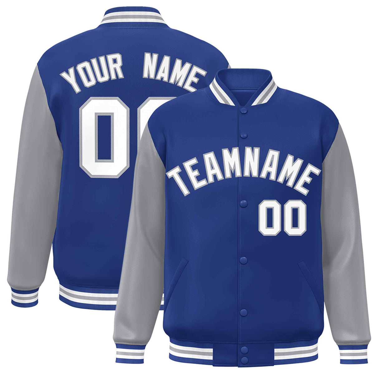 Custom Green White Raglan Sleeves Varsity Full-Snap Letterman Jacket | KXKSHOP
