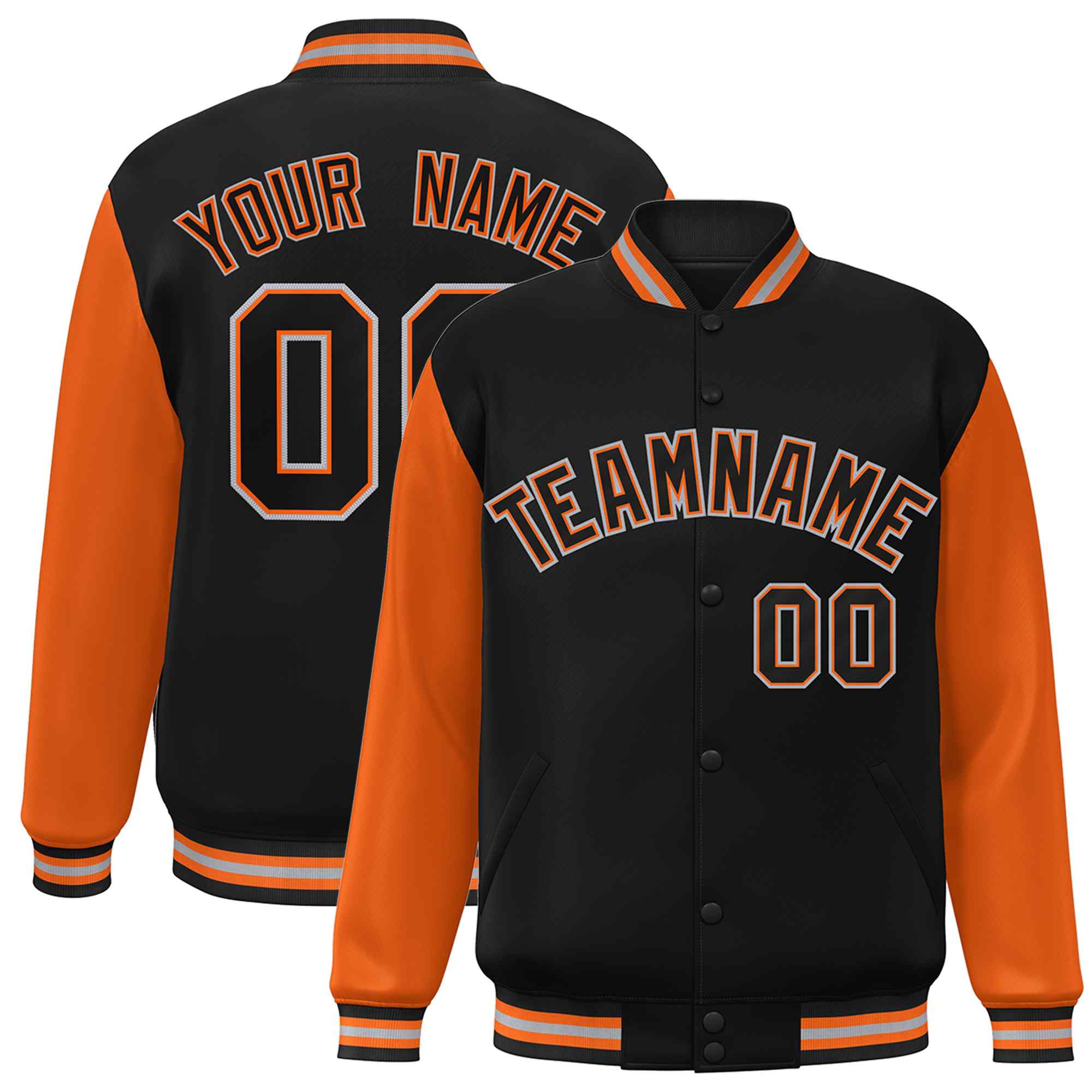 Custom Green White Raglan Sleeves Varsity Full-Snap Letterman Jacket | KXKSHOP