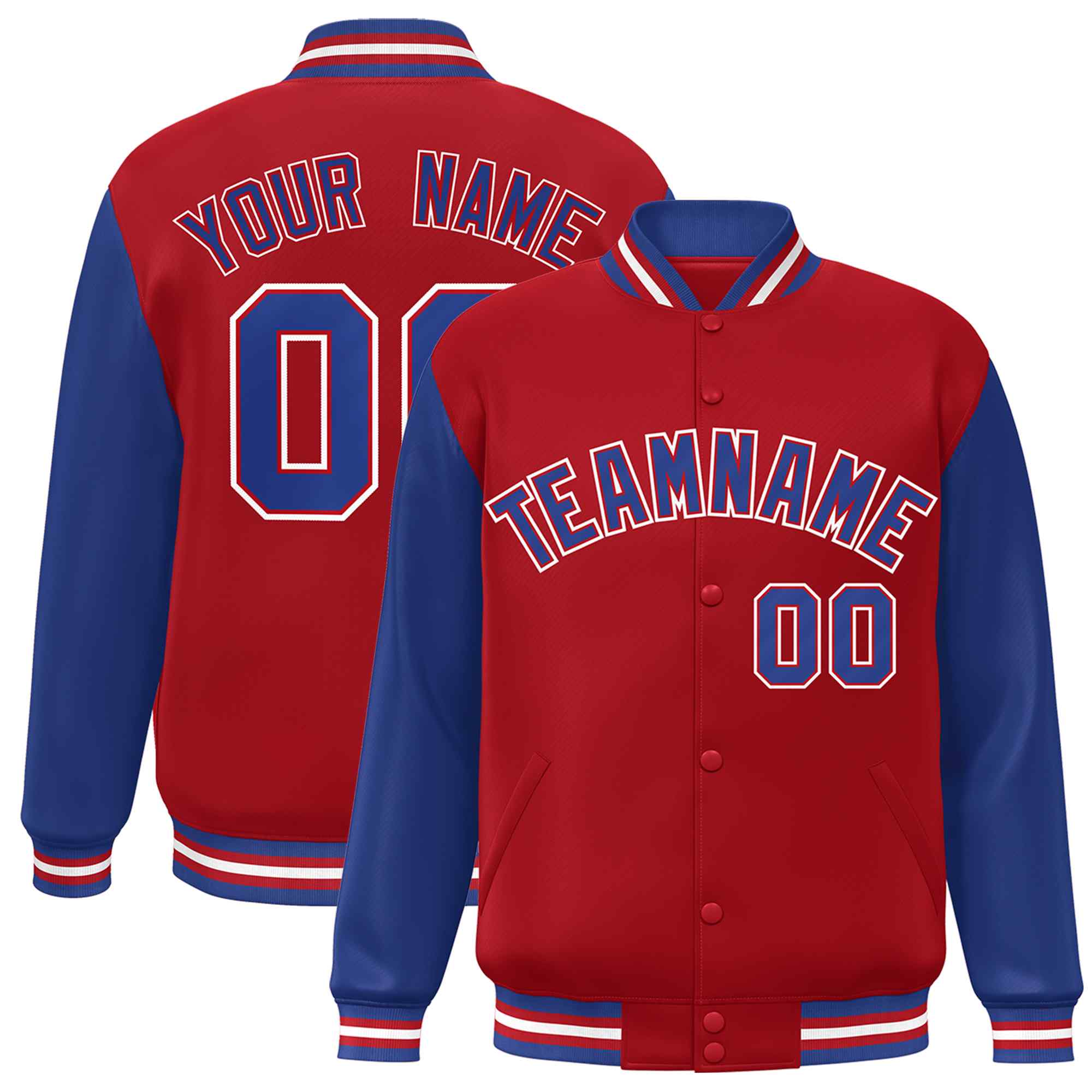 Custom Green White Raglan Sleeves Varsity Full-Snap Letterman Jacket | KXKSHOP